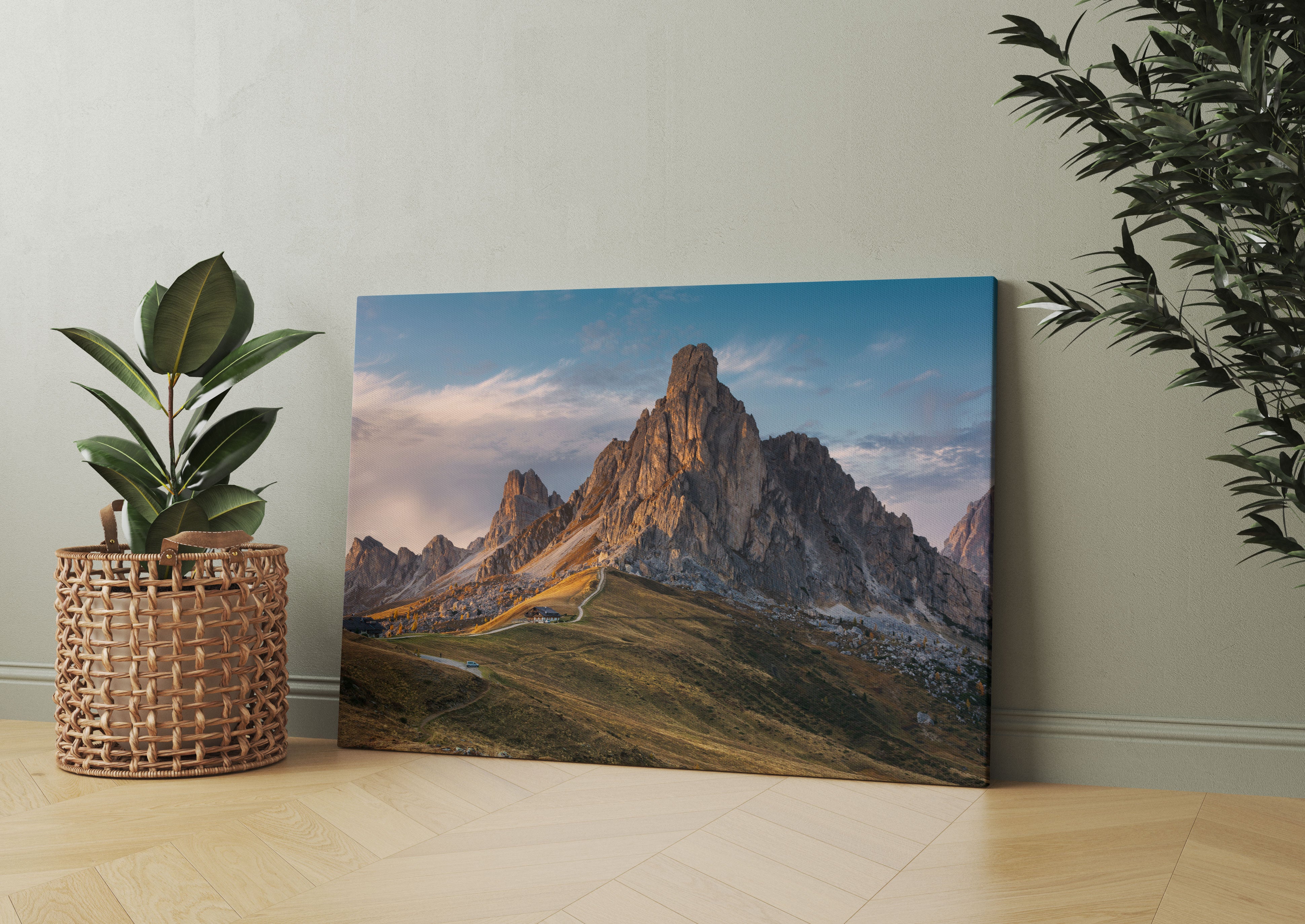 Dolomiten im Sonnenuntergang Leinwandbild Wohnzimmer