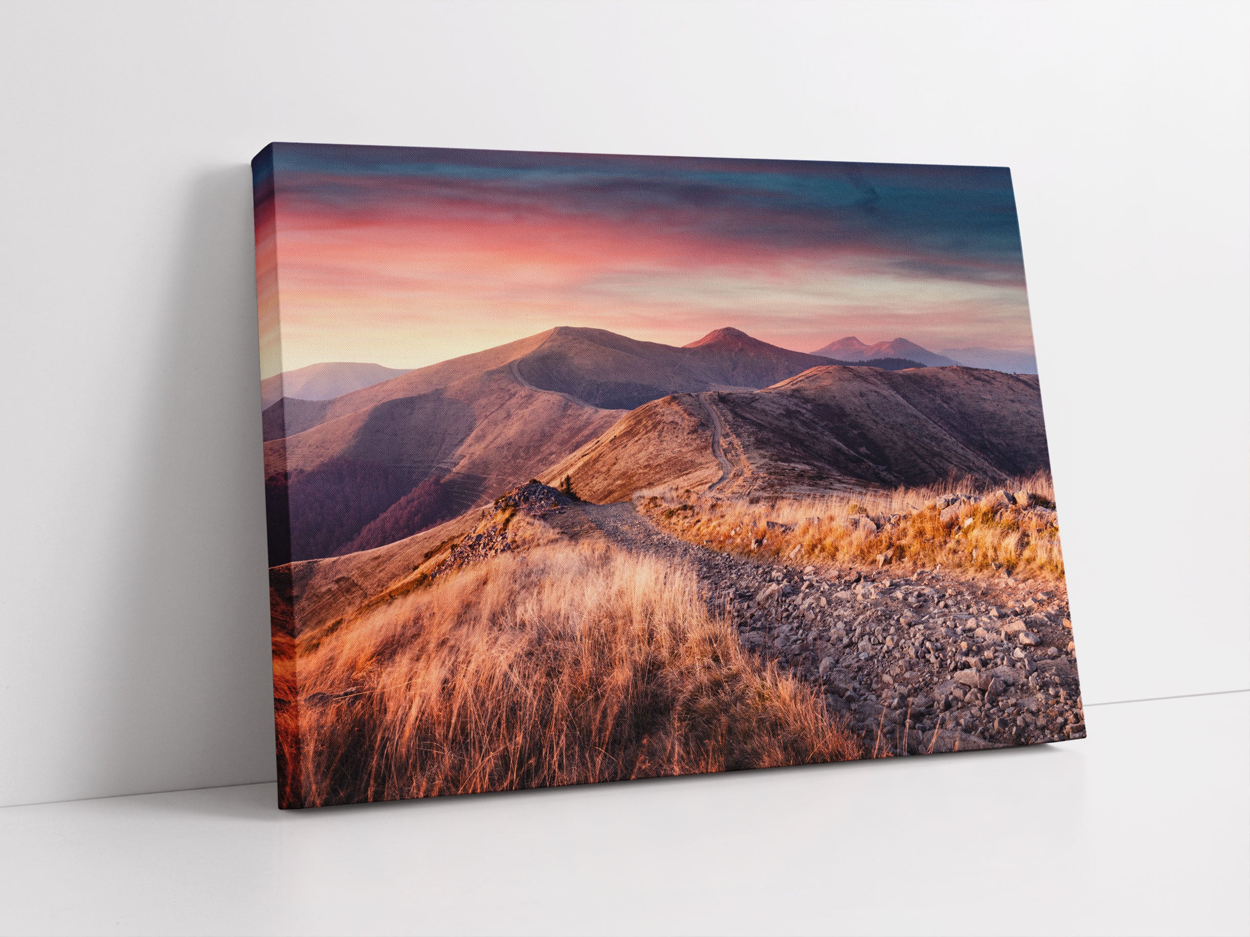 Steinlandschaft bei Sonnenuntergang Leinwandbild Studio