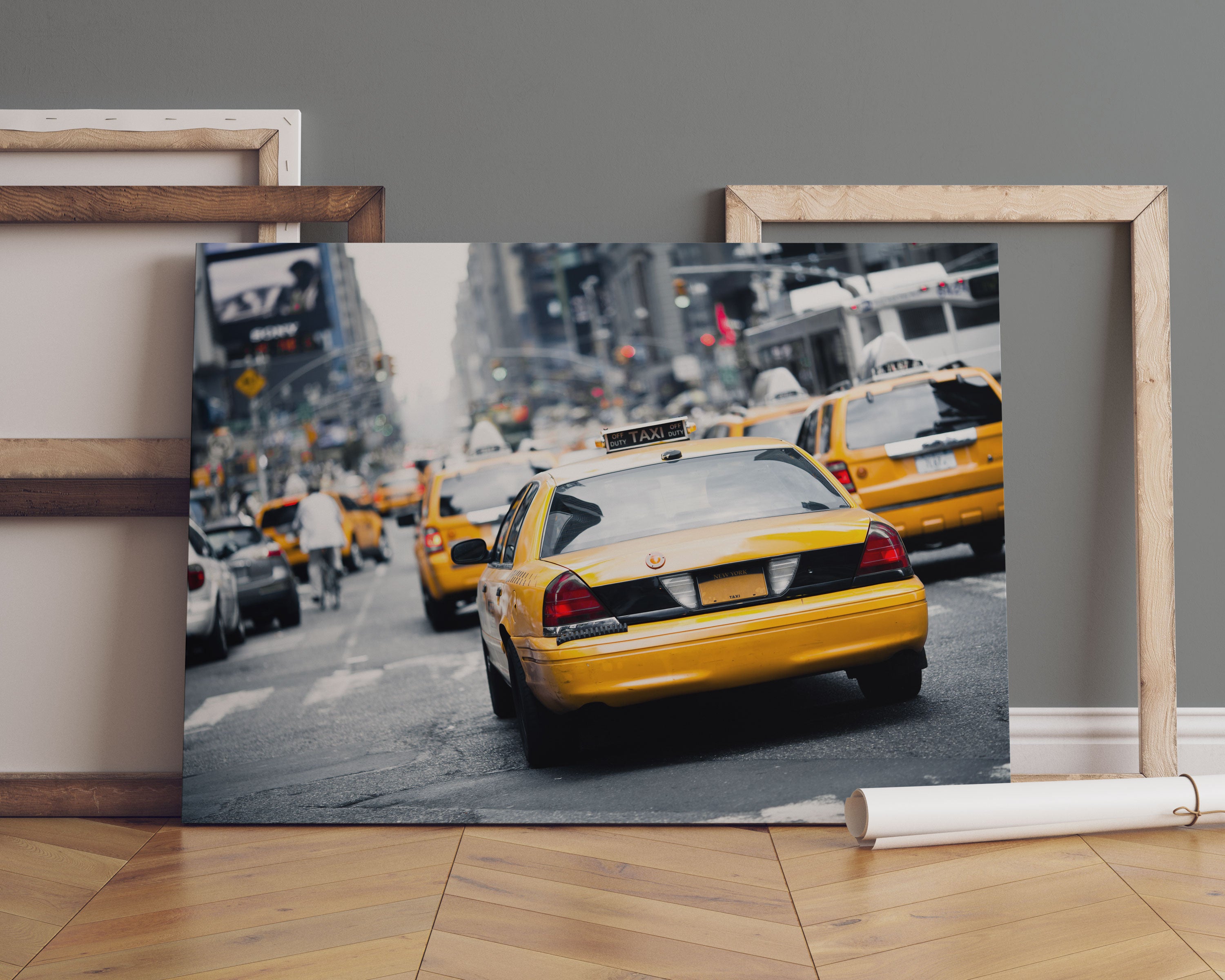 Gelbe Taxis am Times Square in New York Leinwandbild Sofa