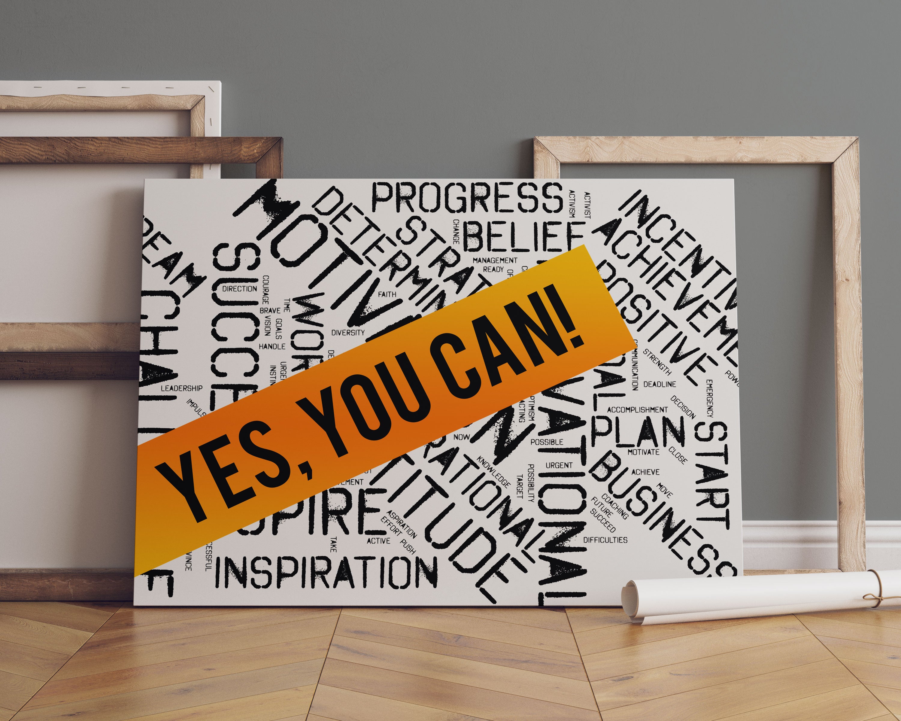 Yes you can! Motivaton Leinwandbild Sofa