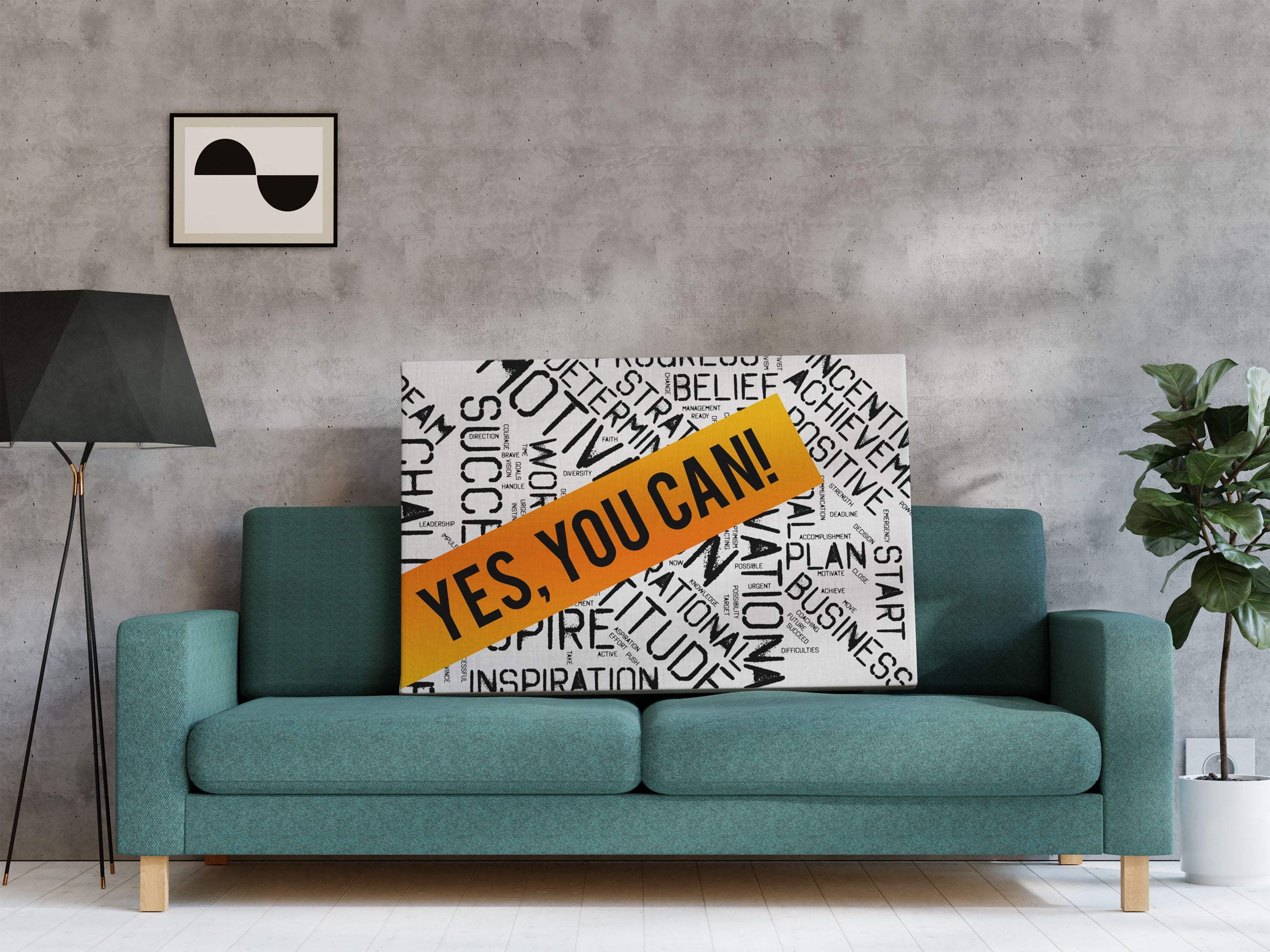 Yes you can! Motivaton Leinwandbild Regal