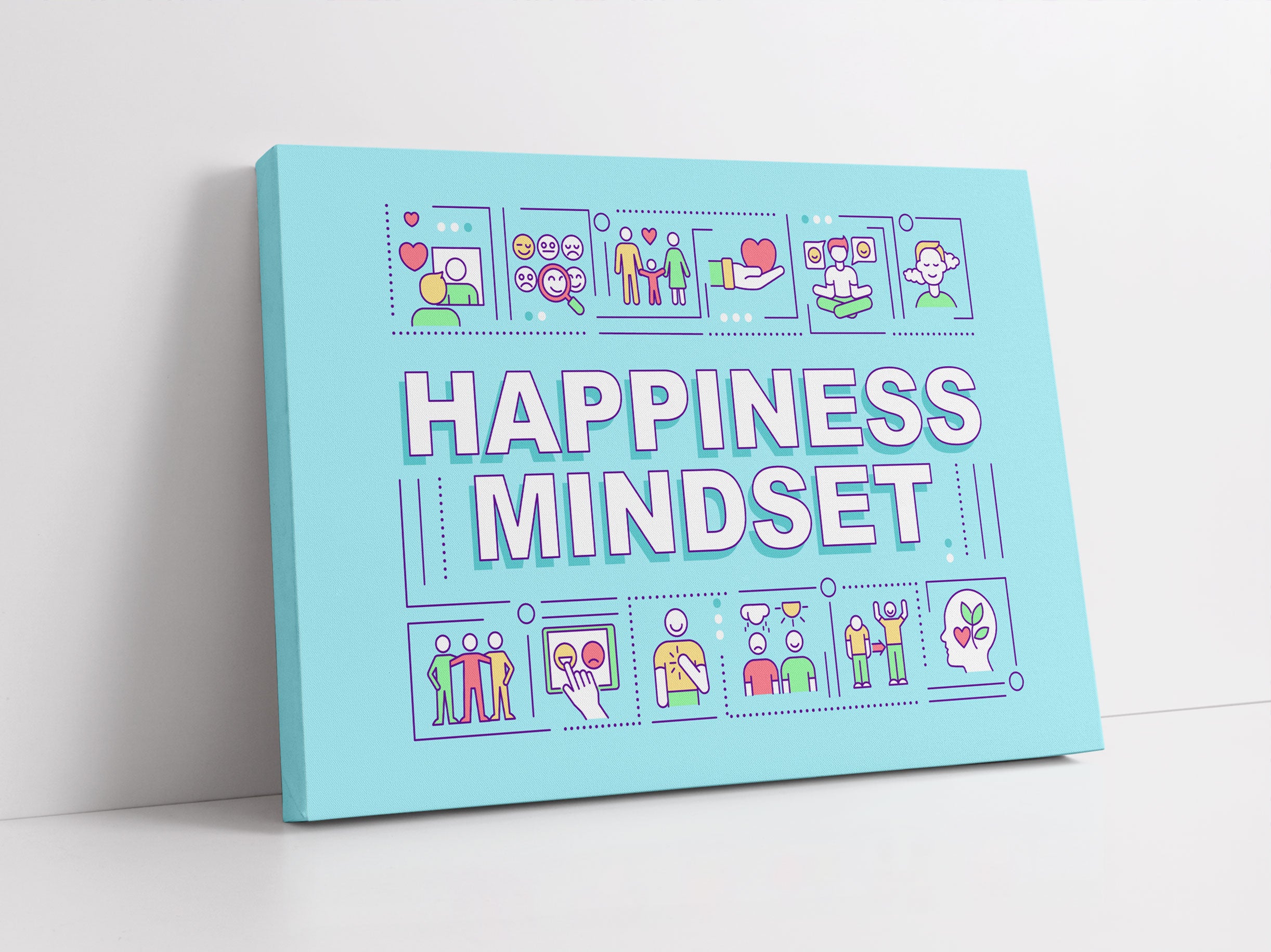 Happiness Mindset Motivaton Leinwandbild Studio