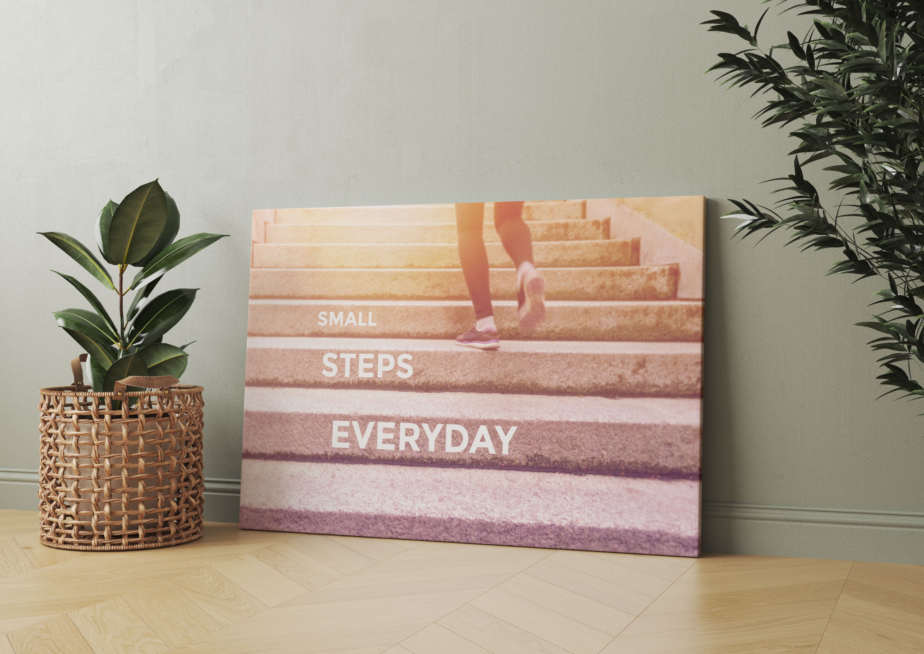 Small Steps Motivaton Leinwandbild Wohnzimmer