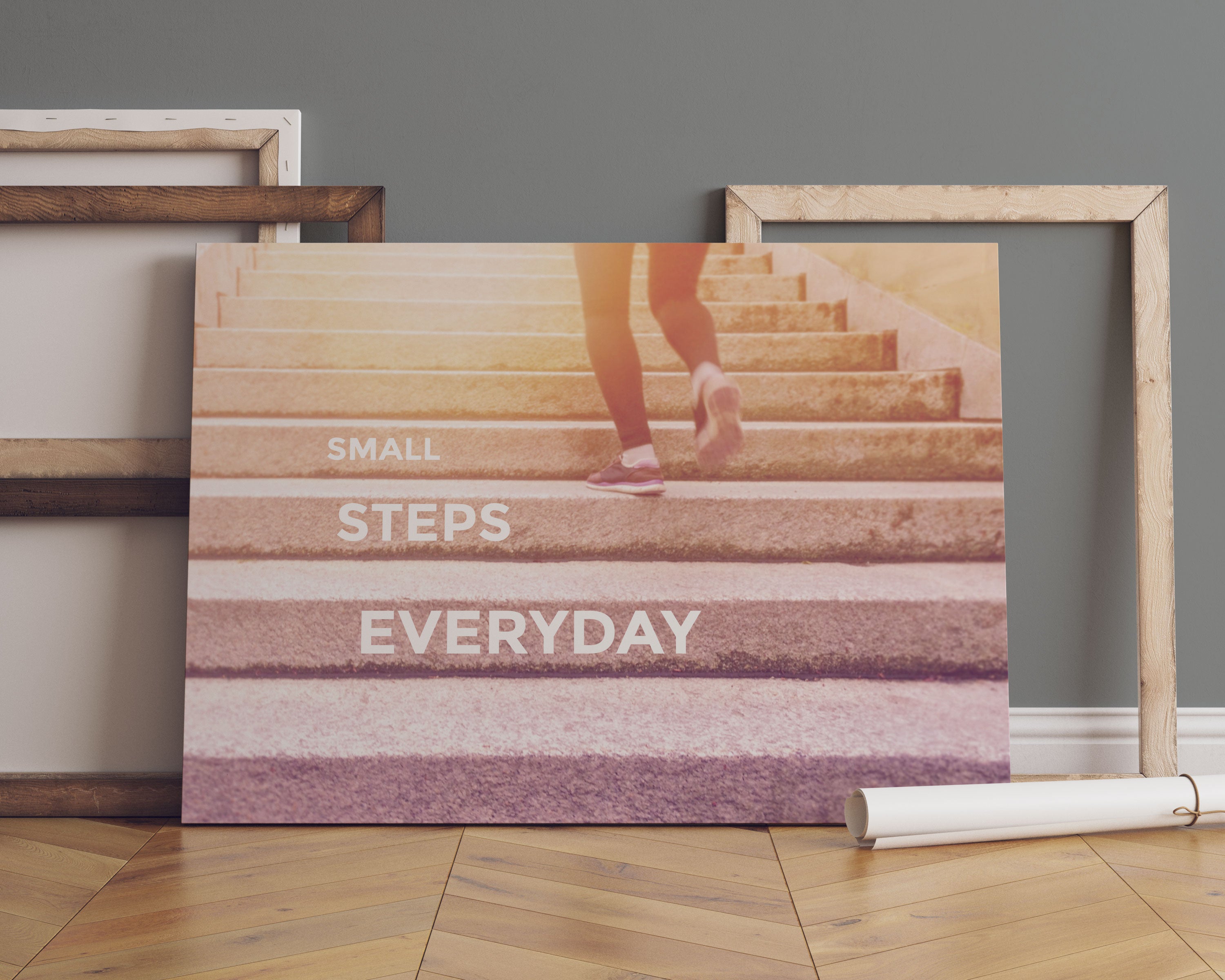 Small Steps Motivaton Leinwandbild Sofa