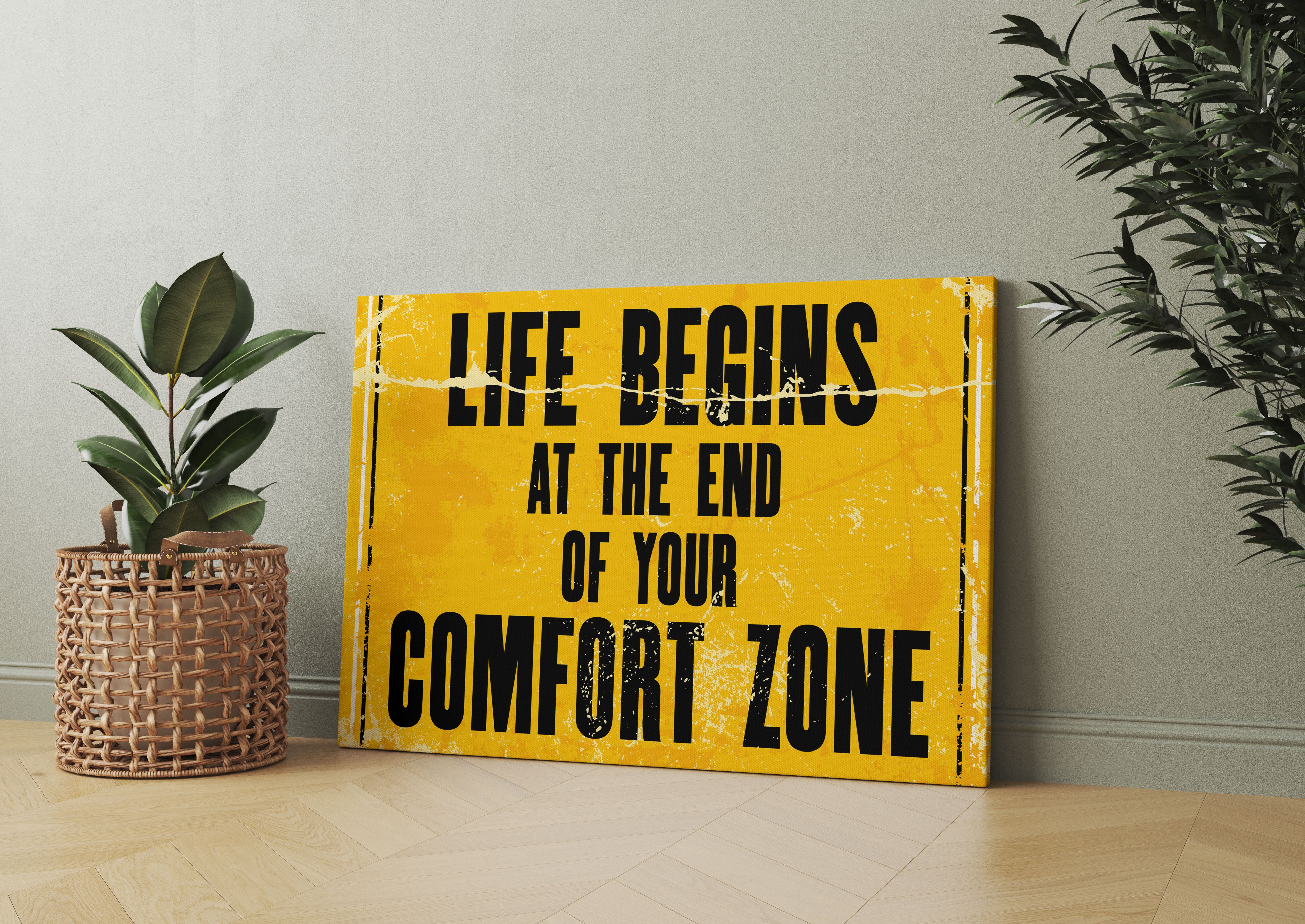 Komfortzone Motivaton Leinwandbild Wohnzimmer