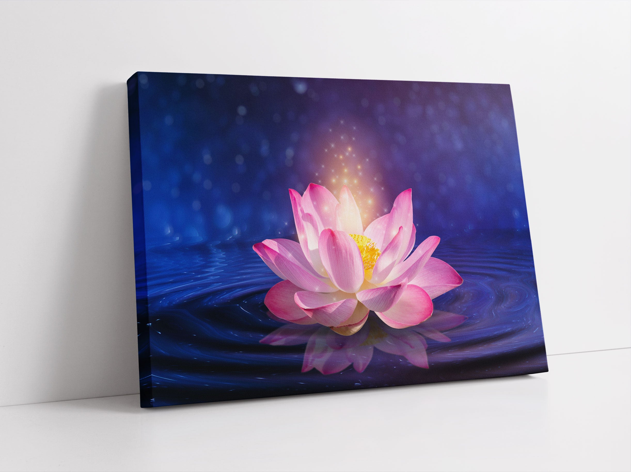 pinker Lotus im Wasser Leinwandbild Studio