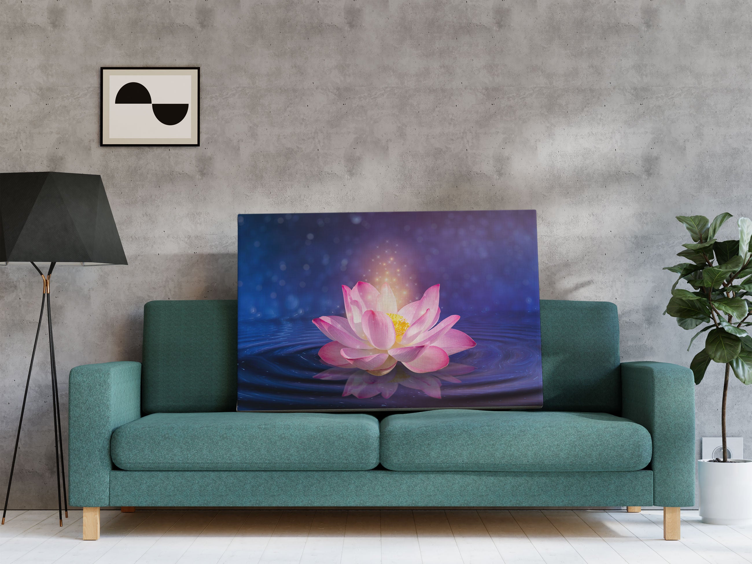 pinker Lotus im Wasser Leinwandbild Regal