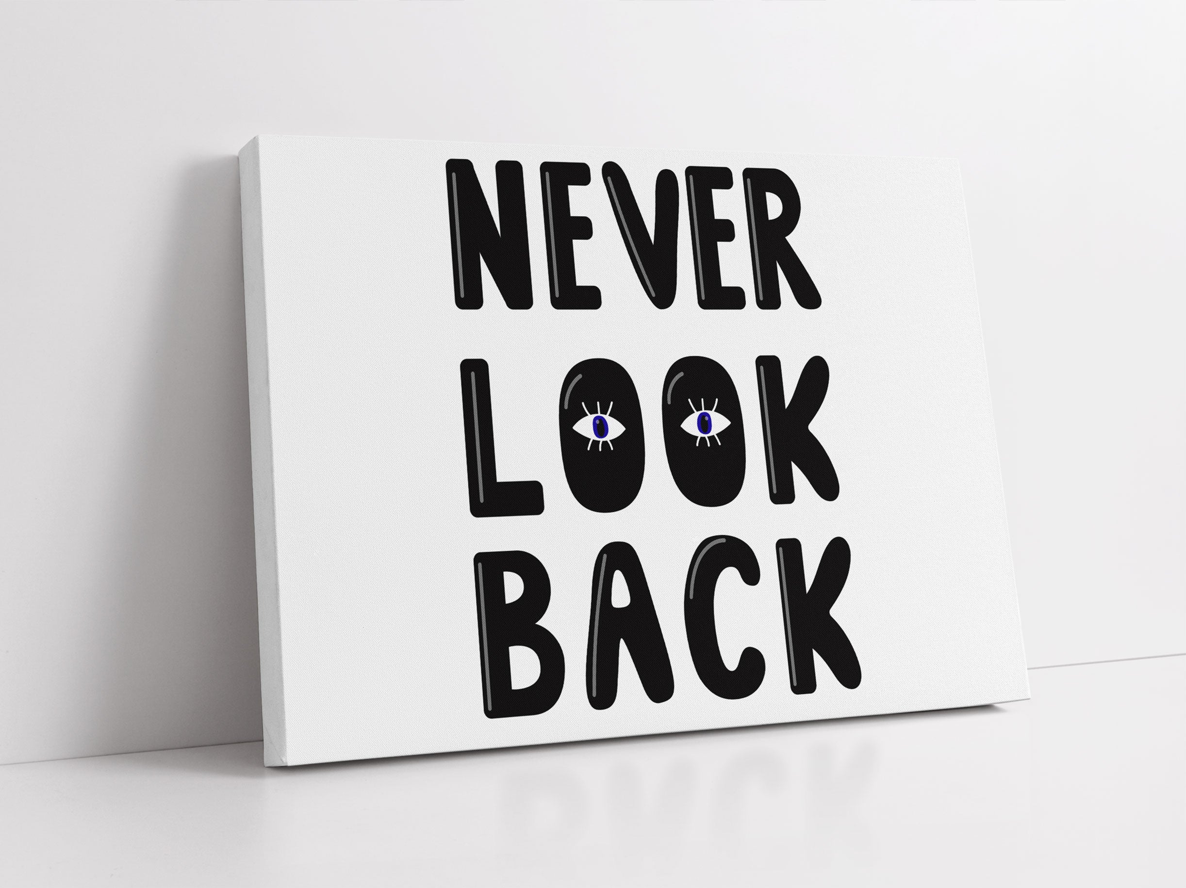 Never Look Back! Motivaton Leinwandbild Studio