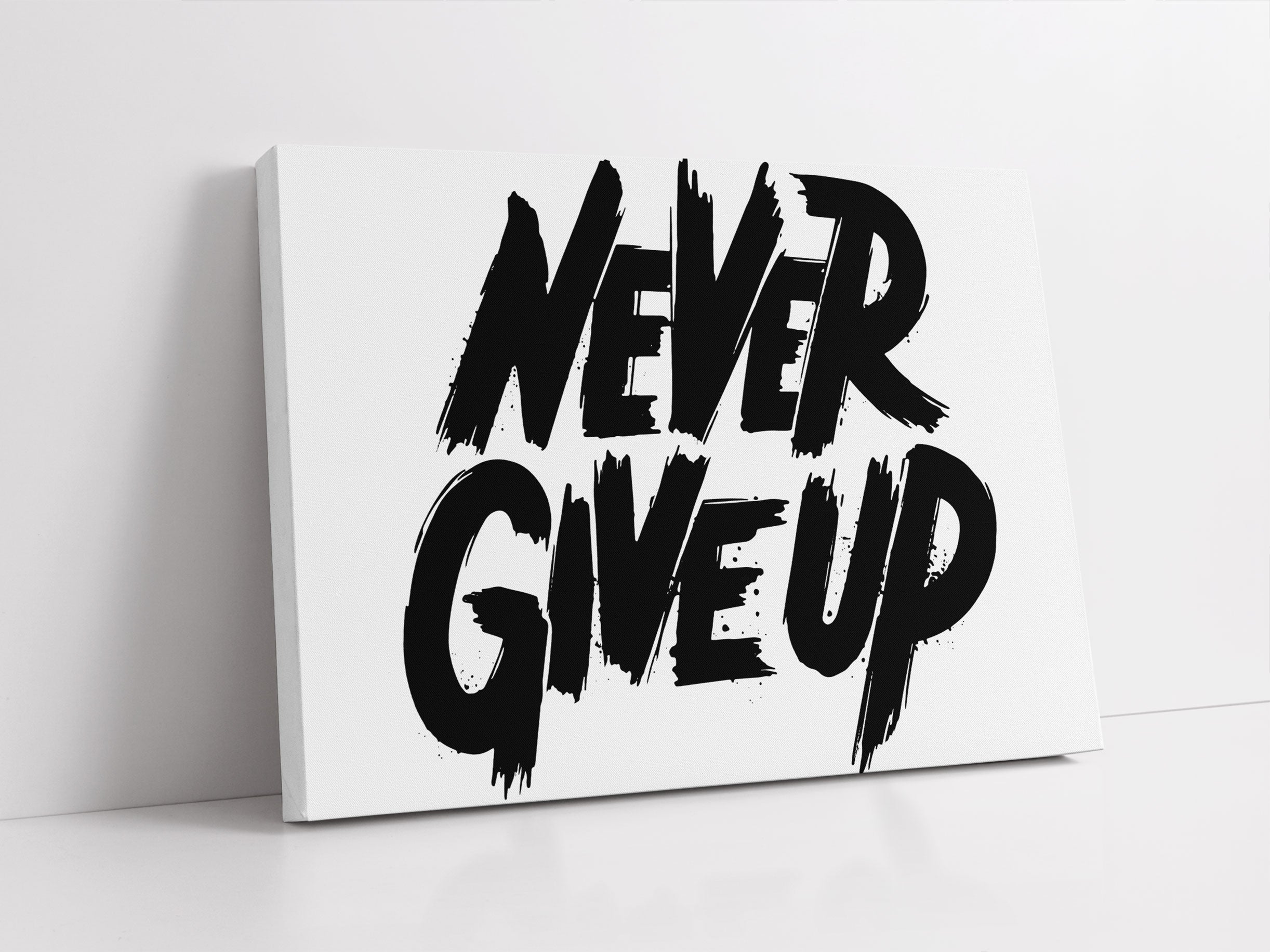 Never Give Up! Motivaton Leinwandbild Studio