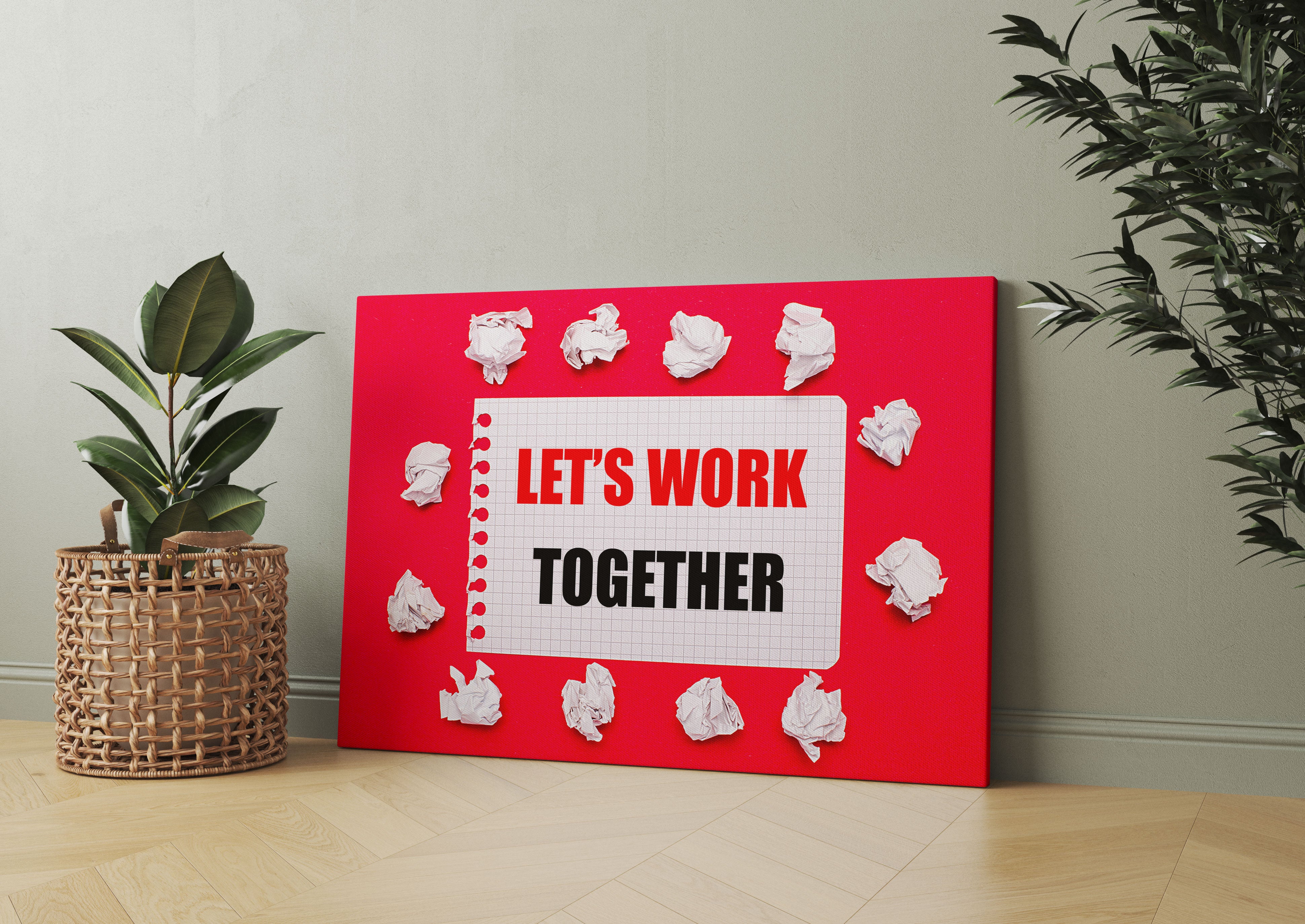 Work together Motivaton Leinwandbild Wohnzimmer