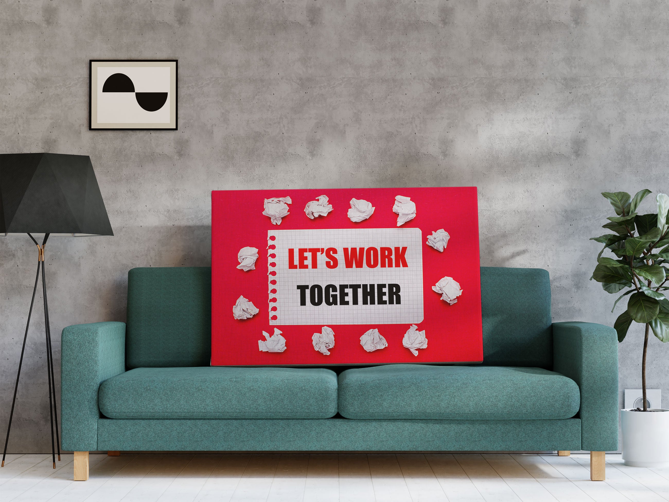 Work together Motivaton Leinwandbild Regal