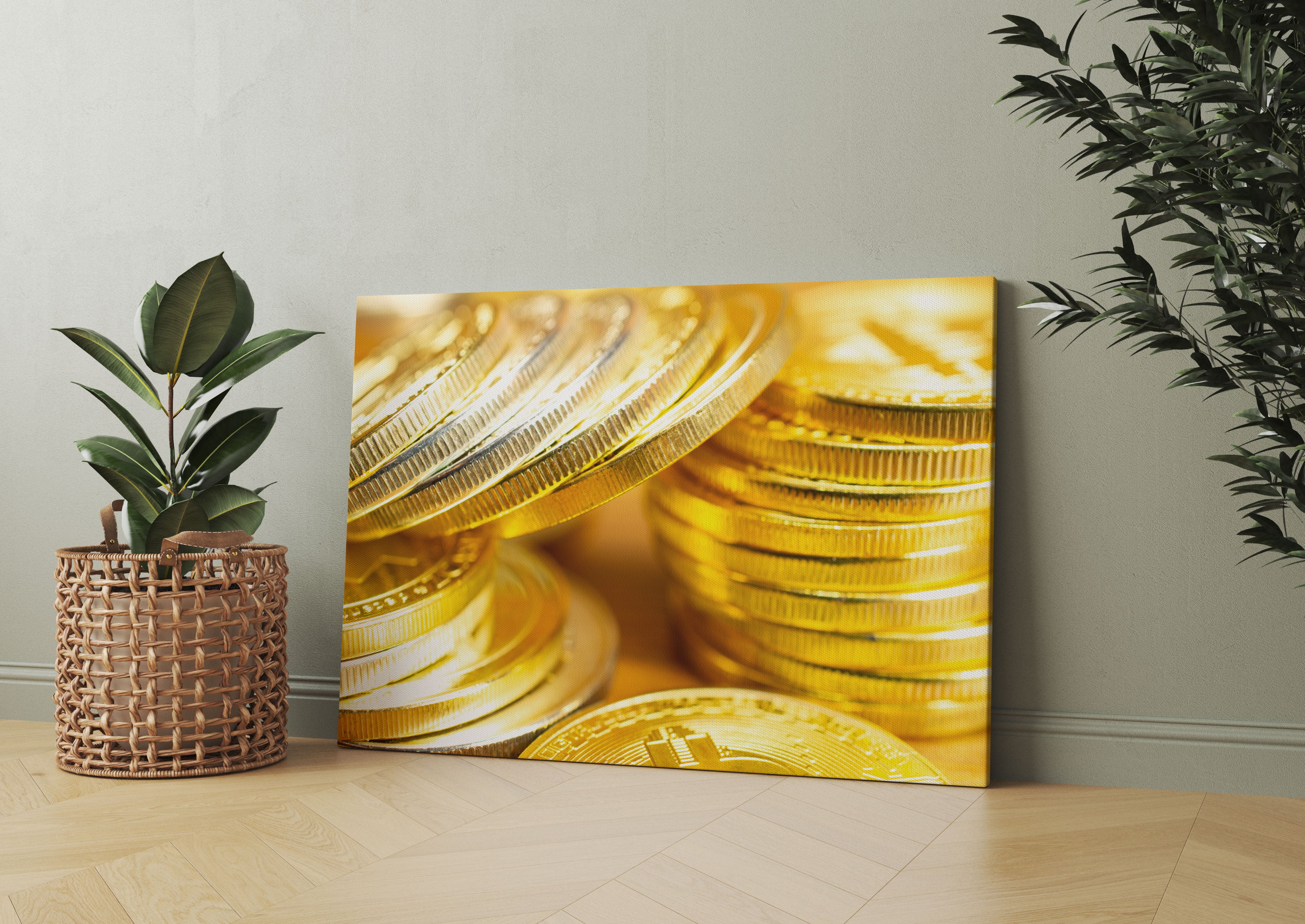 Bitcoins BTC Coin Leinwandbild Wohnzimmer