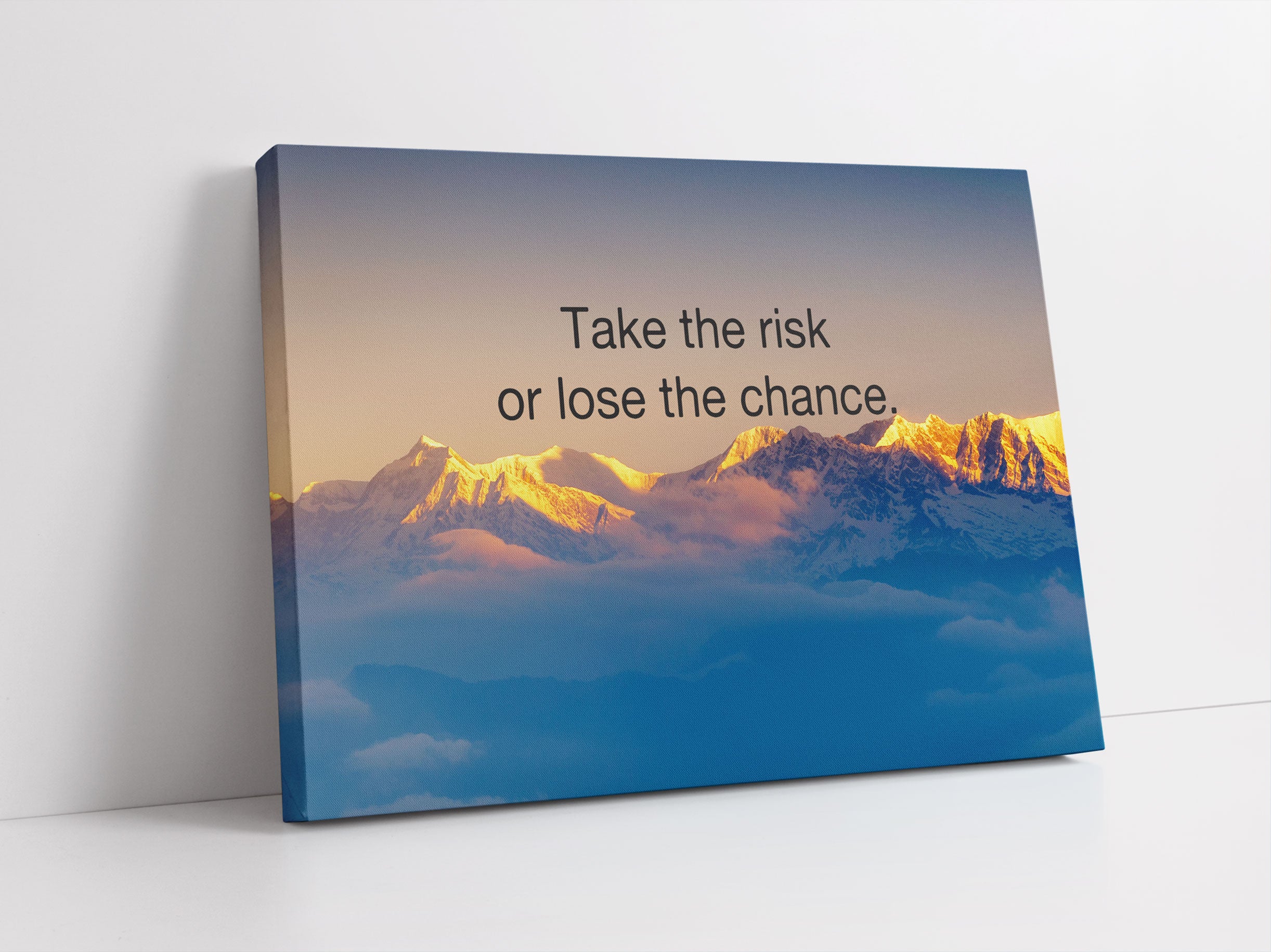 Take the risik! Motivaton Leinwandbild Studio