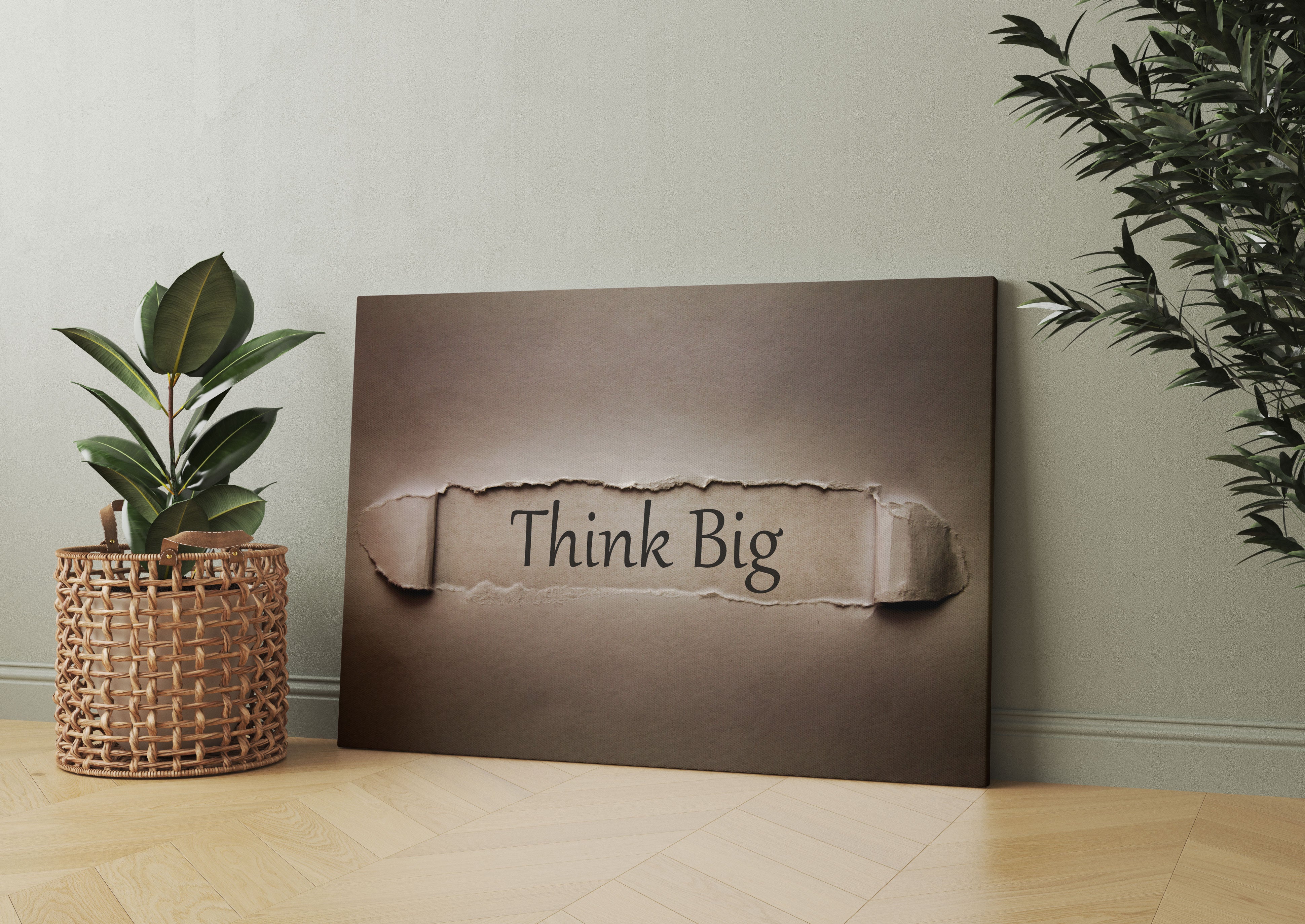 Think big! Motivaton Leinwandbild Wohnzimmer