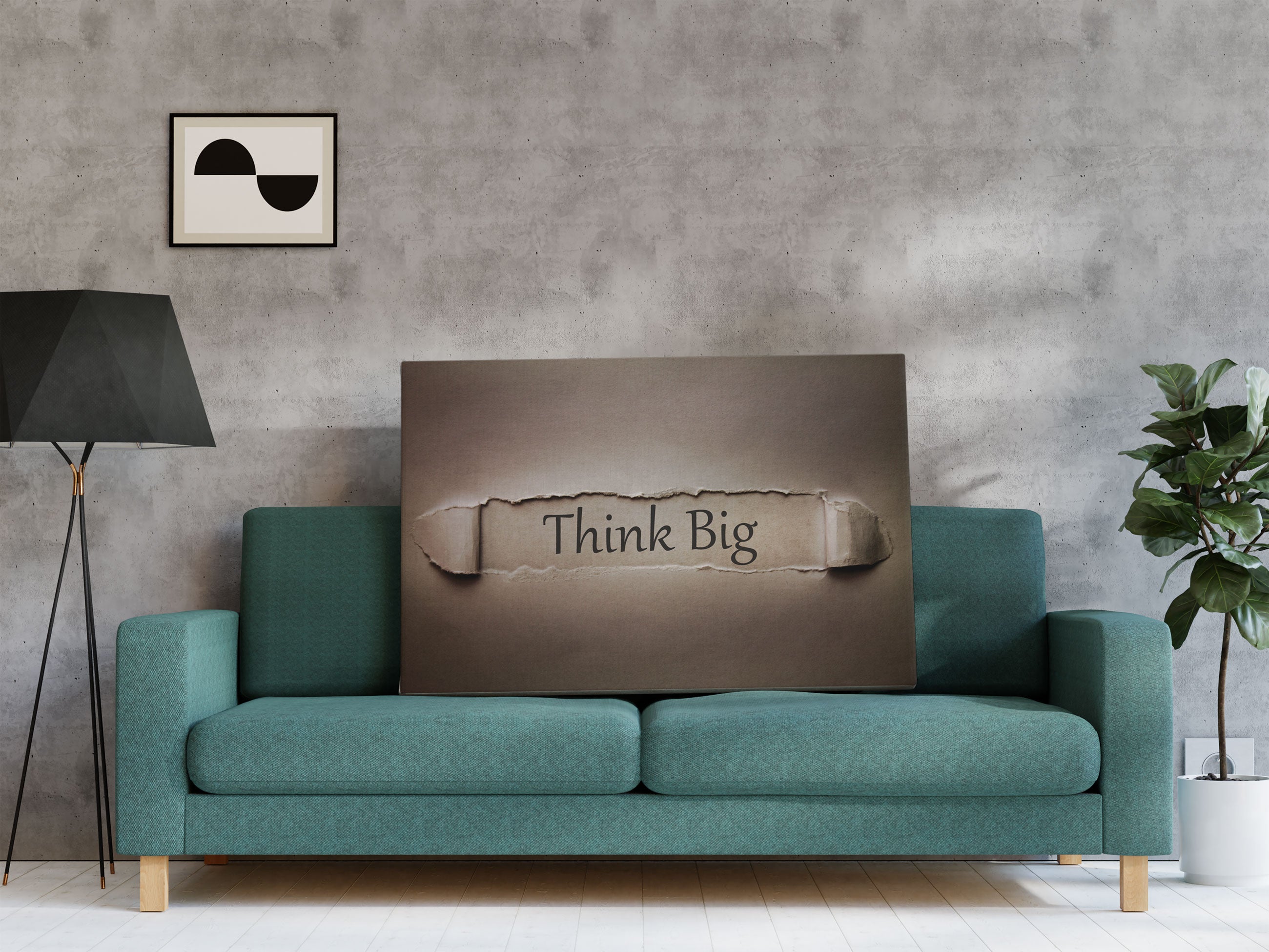 Think big! Motivaton Leinwandbild Regal