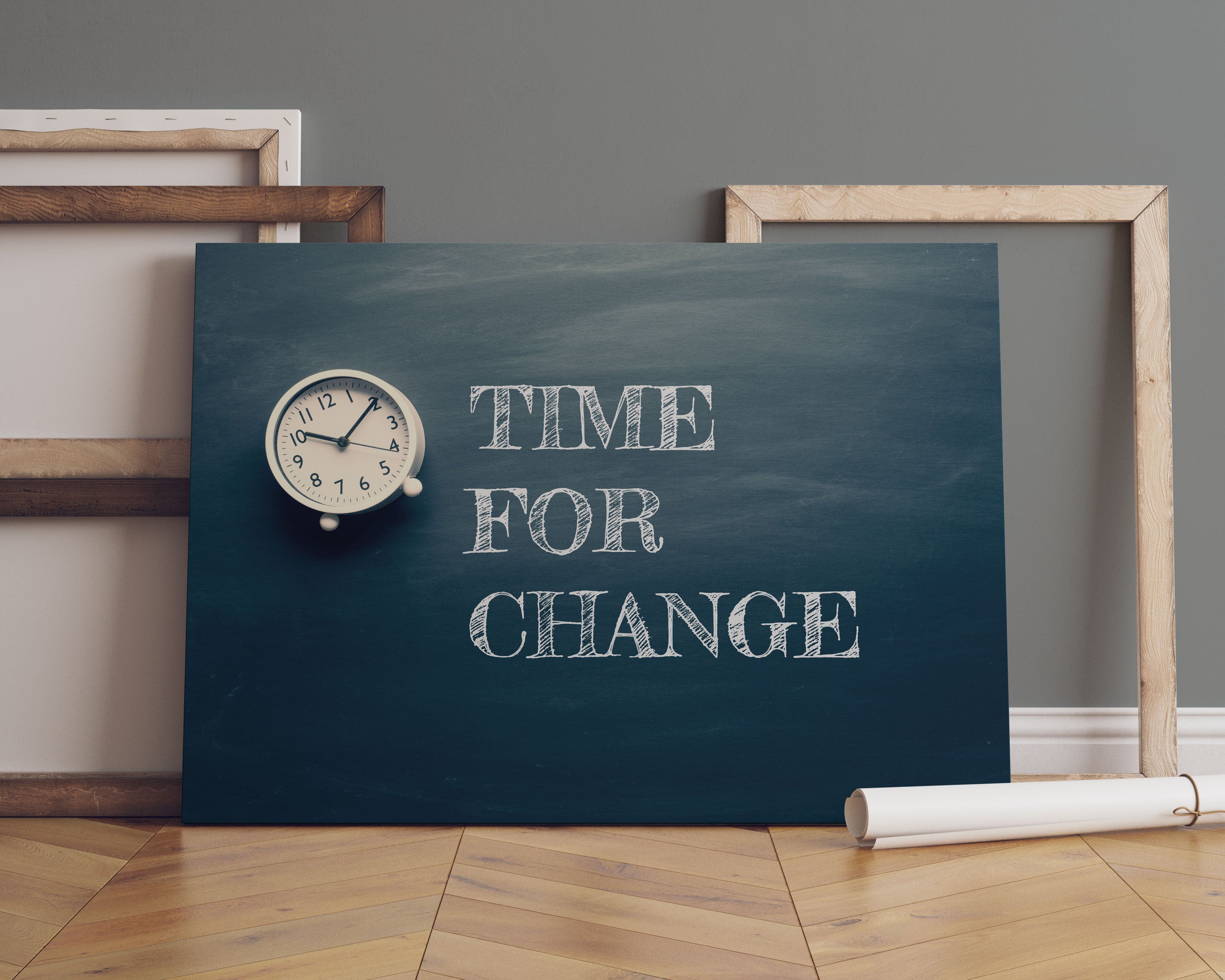 Time for change! Motivaton Leinwandbild Sofa