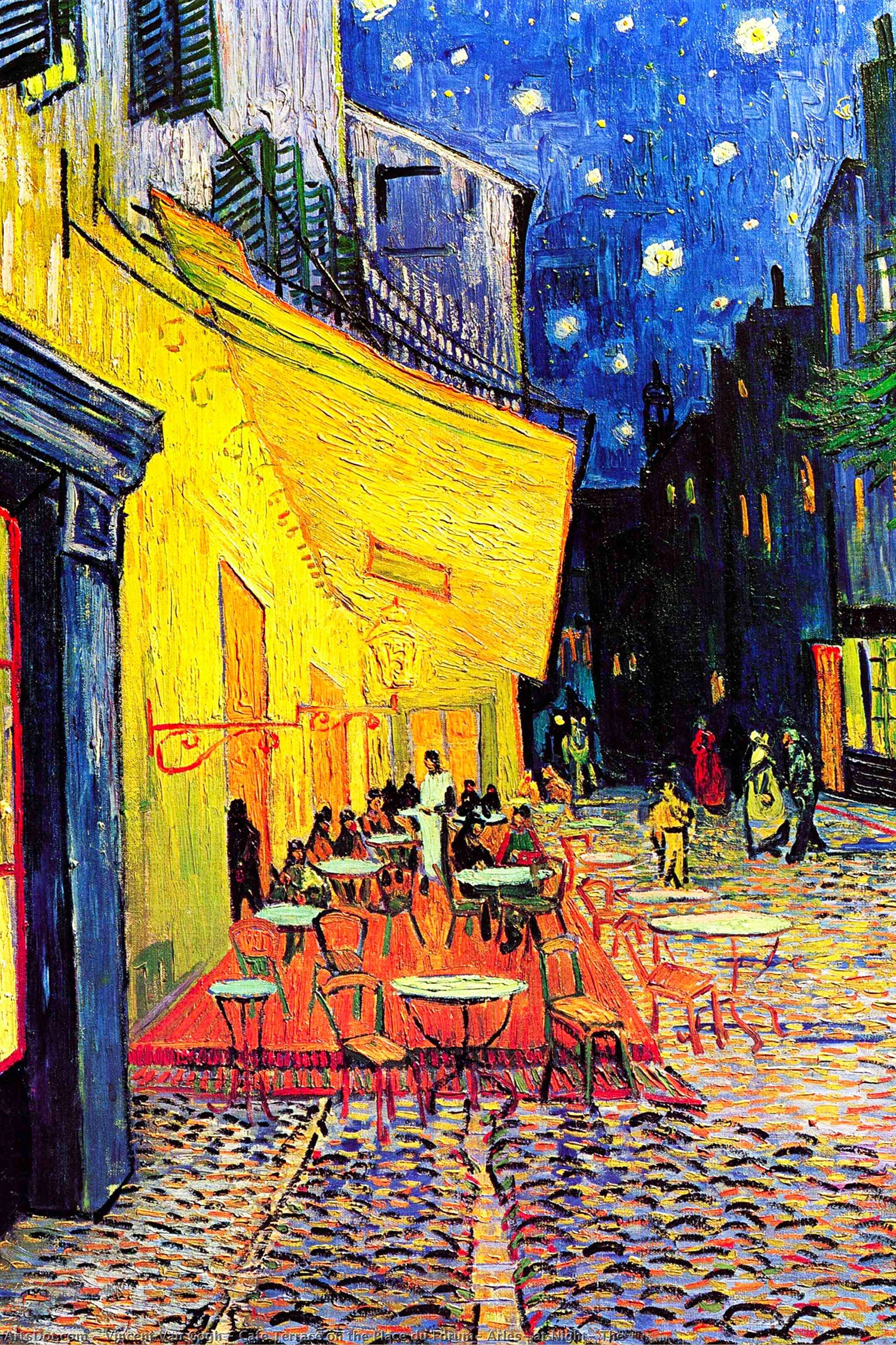 Vincent Van Gogh - Nachtcafé Nachts vor dem Café, Glasbild