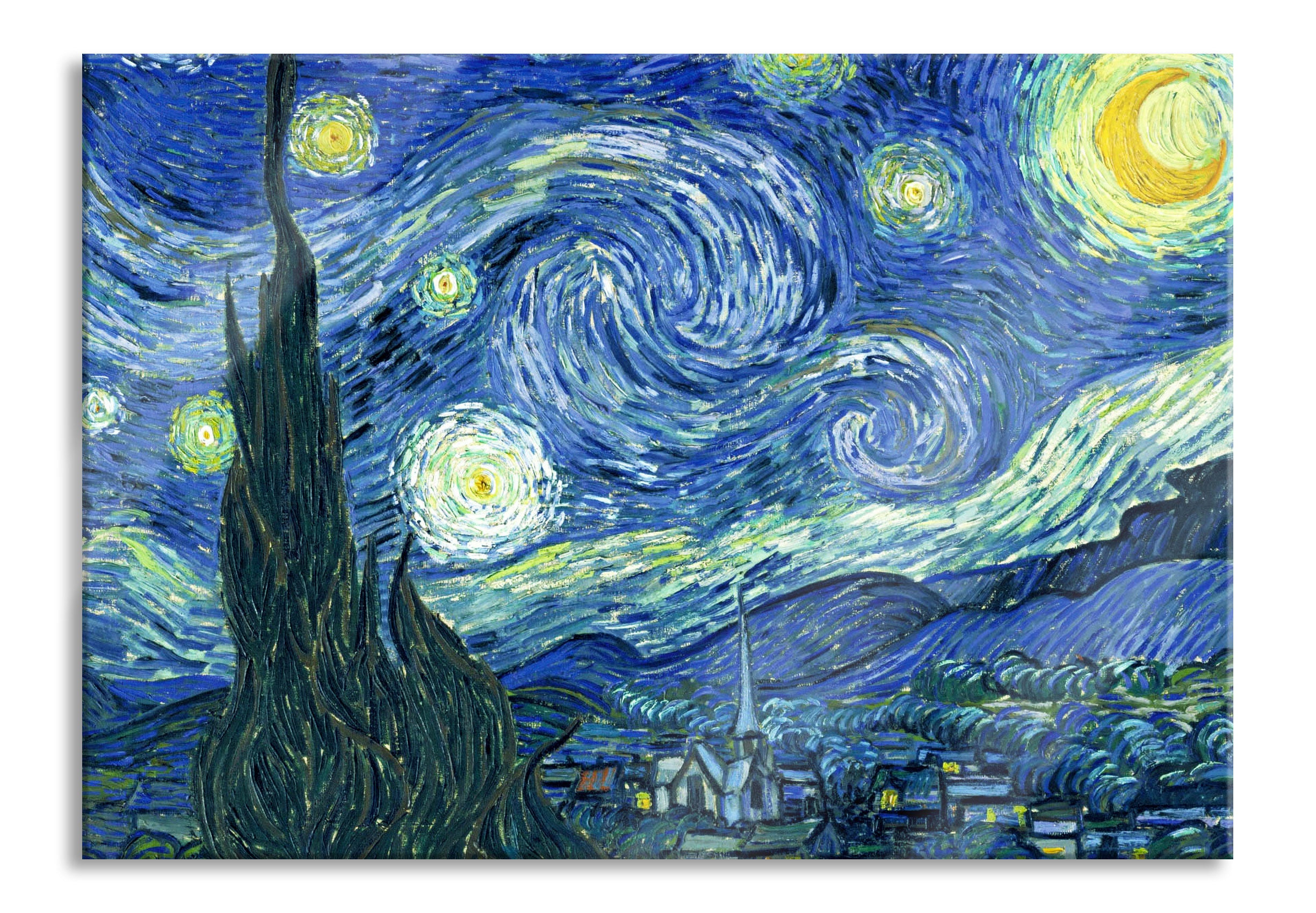 Vincent Van Gogh - Die Sternennacht, Glasbild