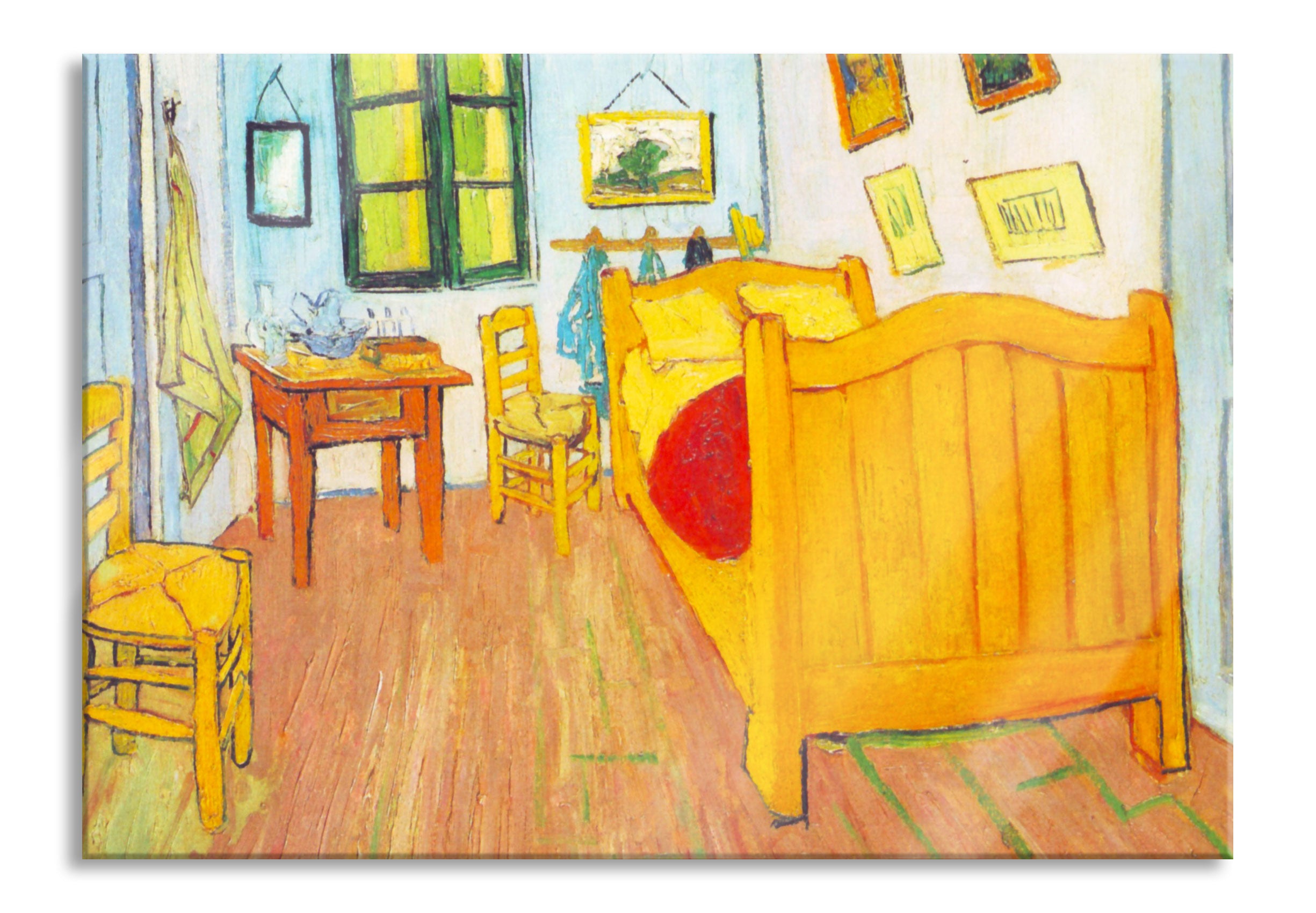 Vincent Van Gogh - Das Schlafzimmer - erste Version, Glasbild