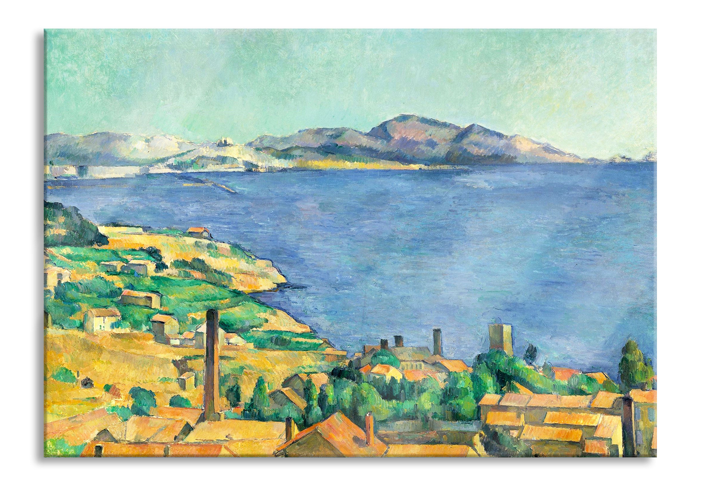 Paul Cézanne  - Der Golf von Marseilles, Glasbild