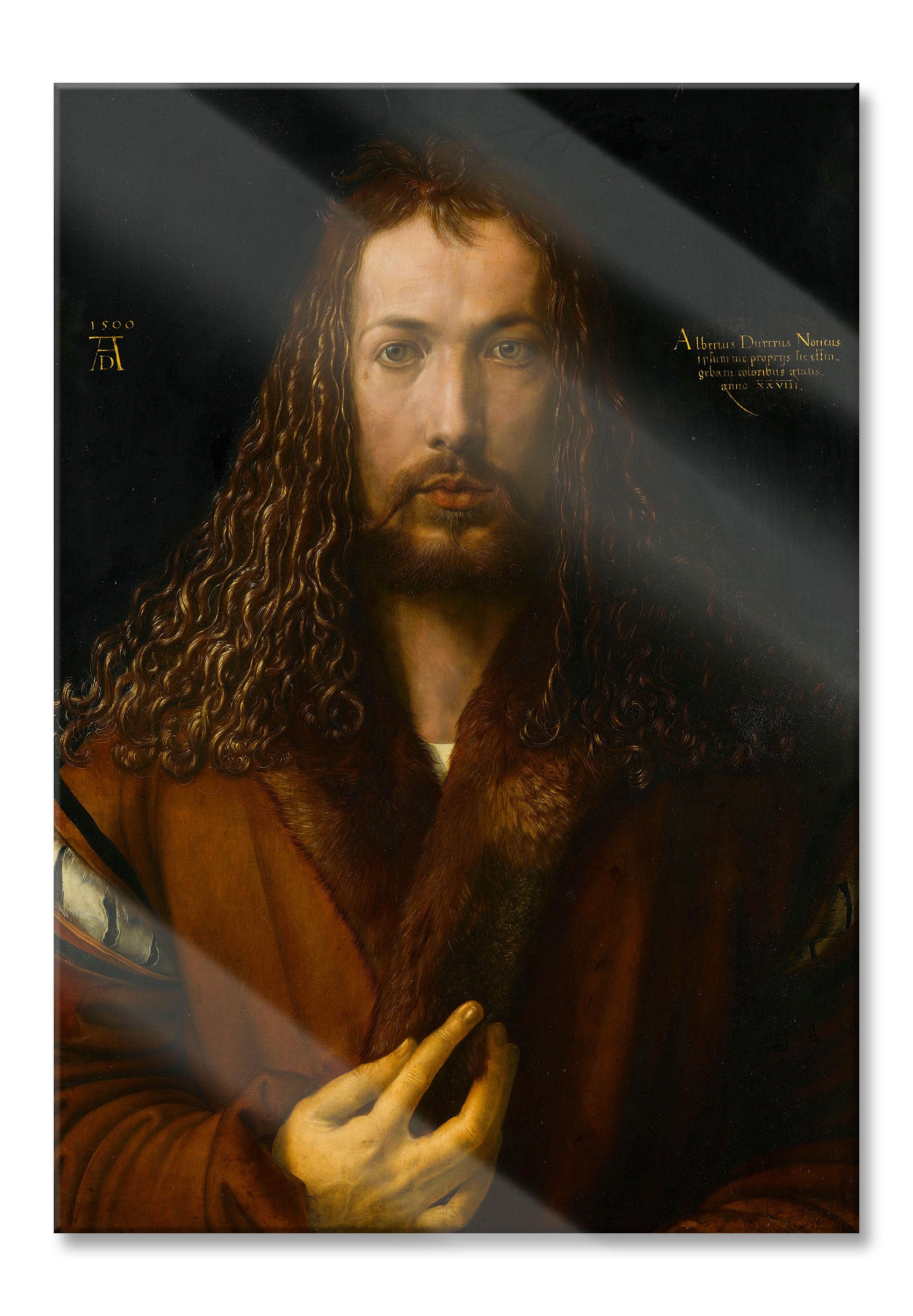 Albrecht Dürer - Selbstbildnis , Glasbild