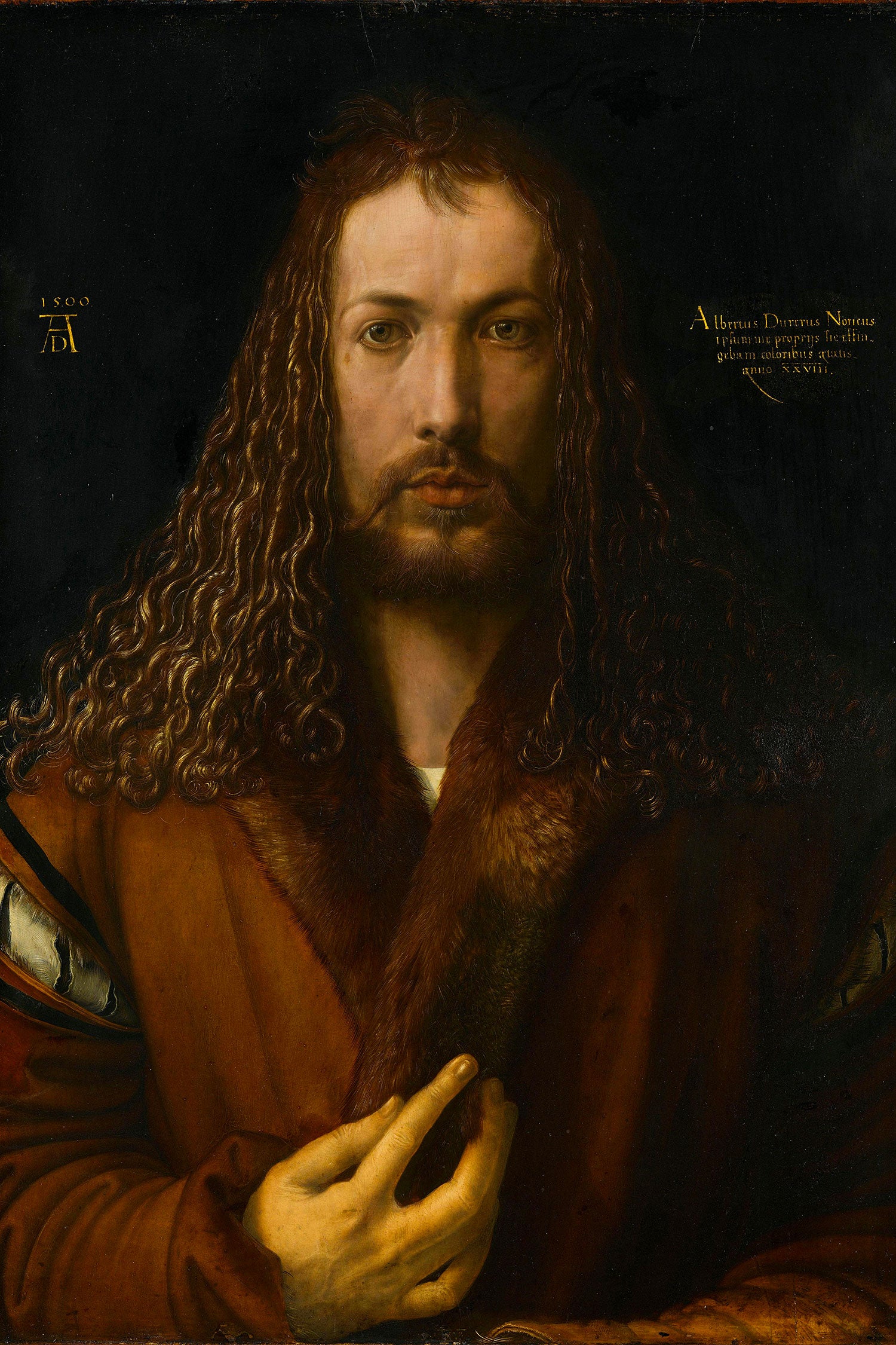 Albrecht Dürer - Selbstbildnis , Glasbild