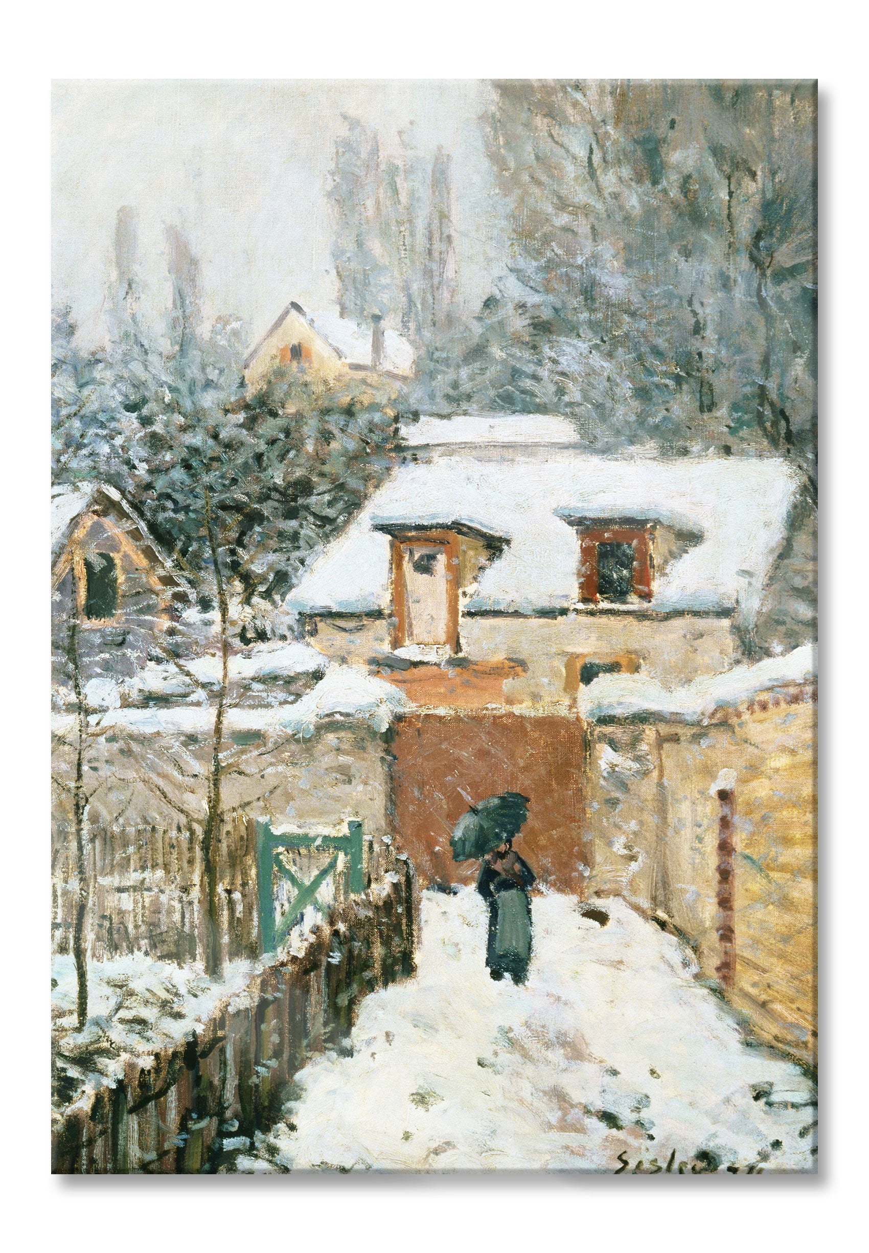 Alfred Sisley - Schnee in Louveciennes, Glasbild