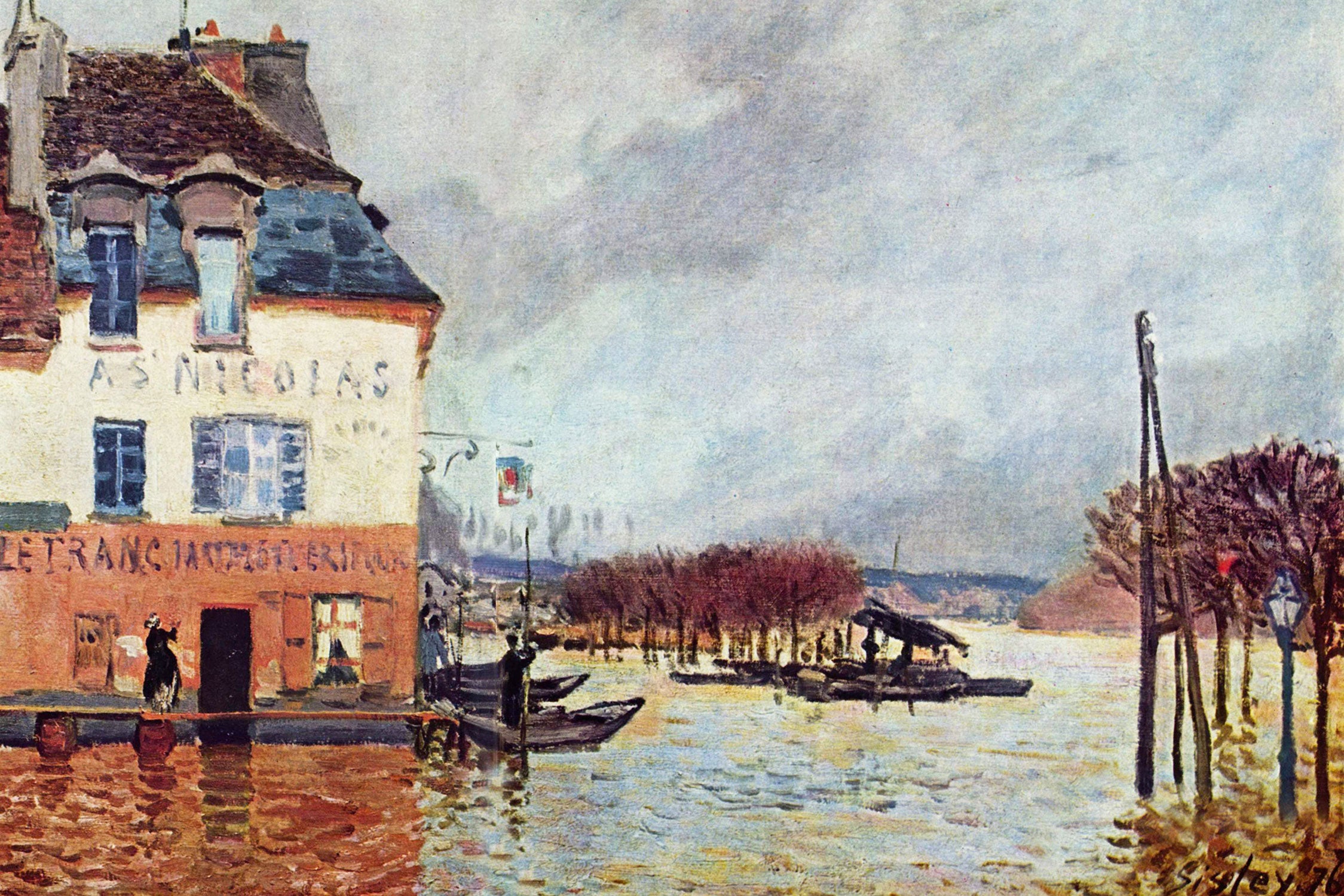 Alfred Sisley - Flood at Pont-Marley  , Glasbild