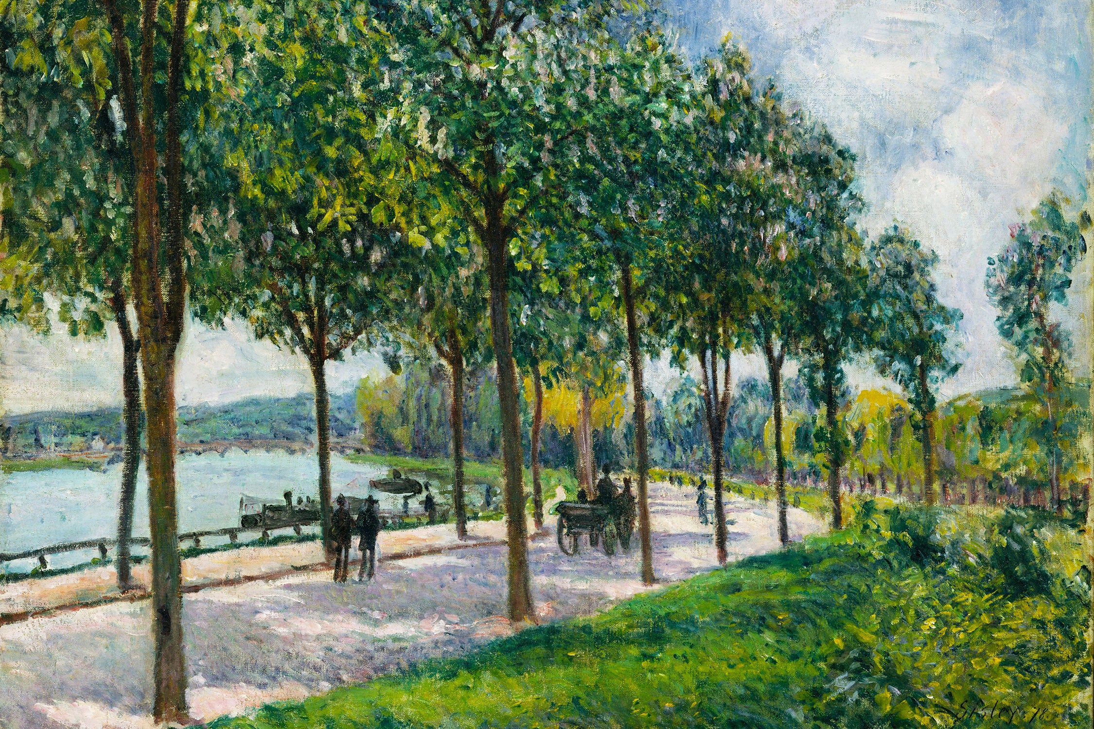 Alfred Sisley - Allée of Chestnut Trees , Glasbild