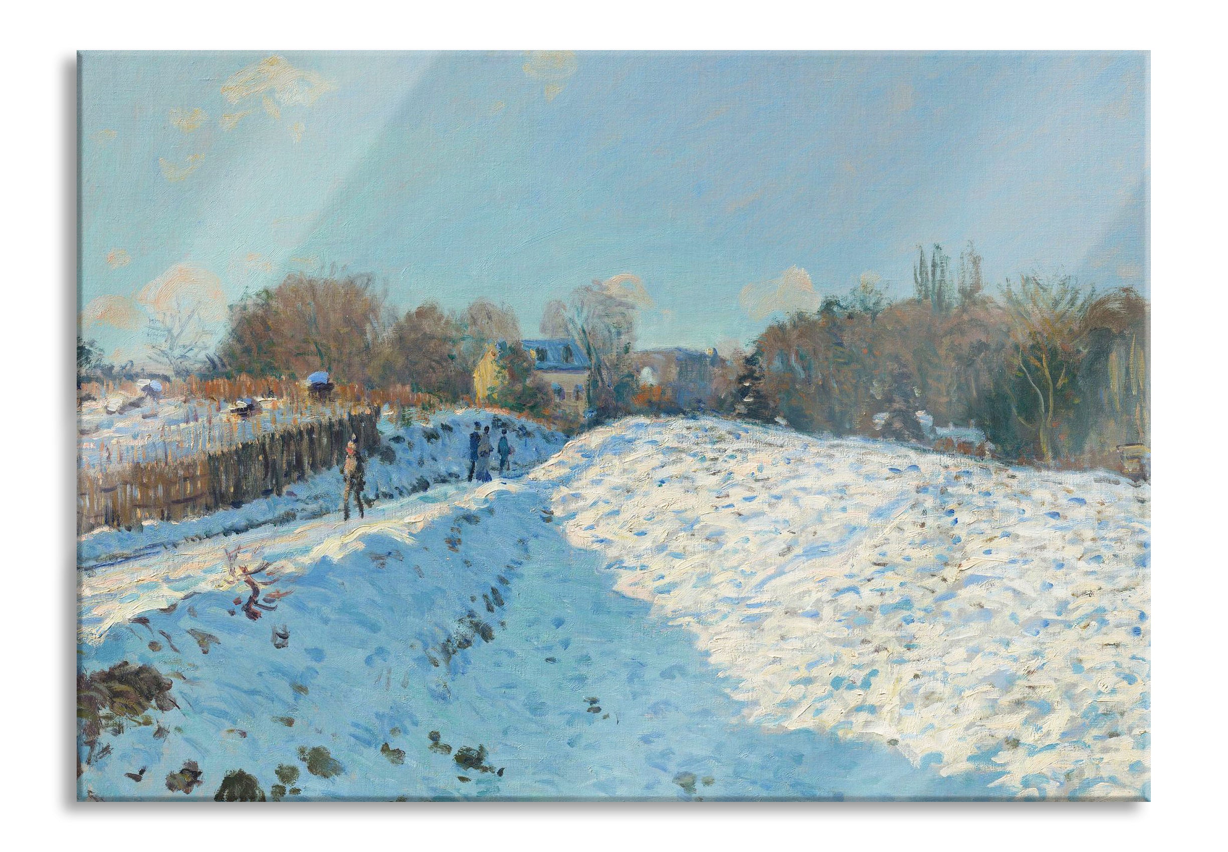 Alfred Sisley - Snow Effect at Louveciennes , Glasbild