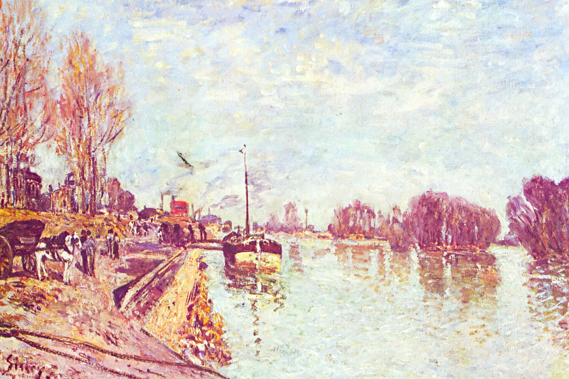 Alfred Sisley - His at Suresne , Glasbild