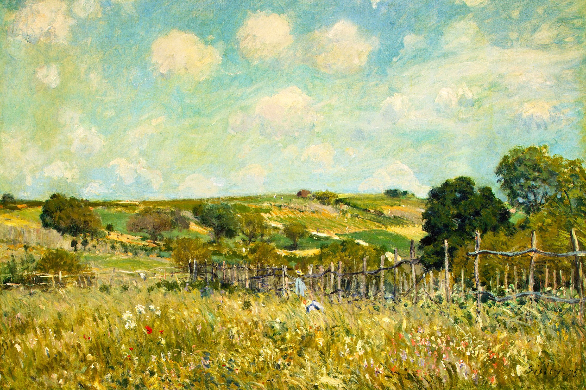 Alfred Sisley - Meadow , Glasbild