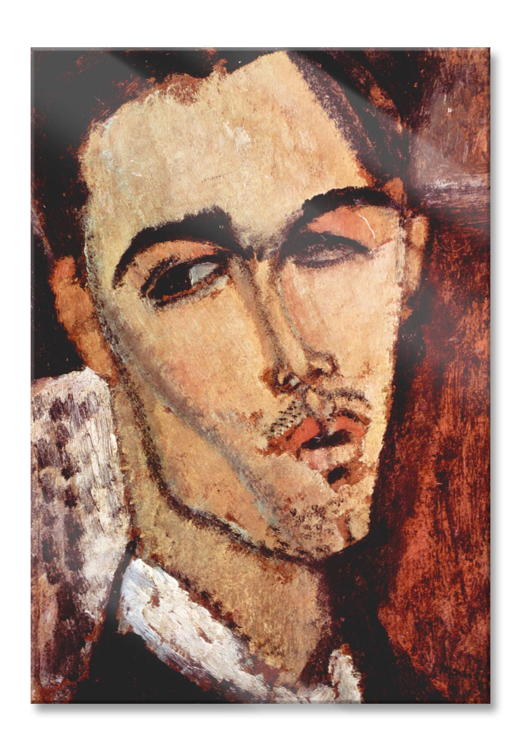 Amedeo Modigliani - Portrait von Celso Lagar, Glasbild