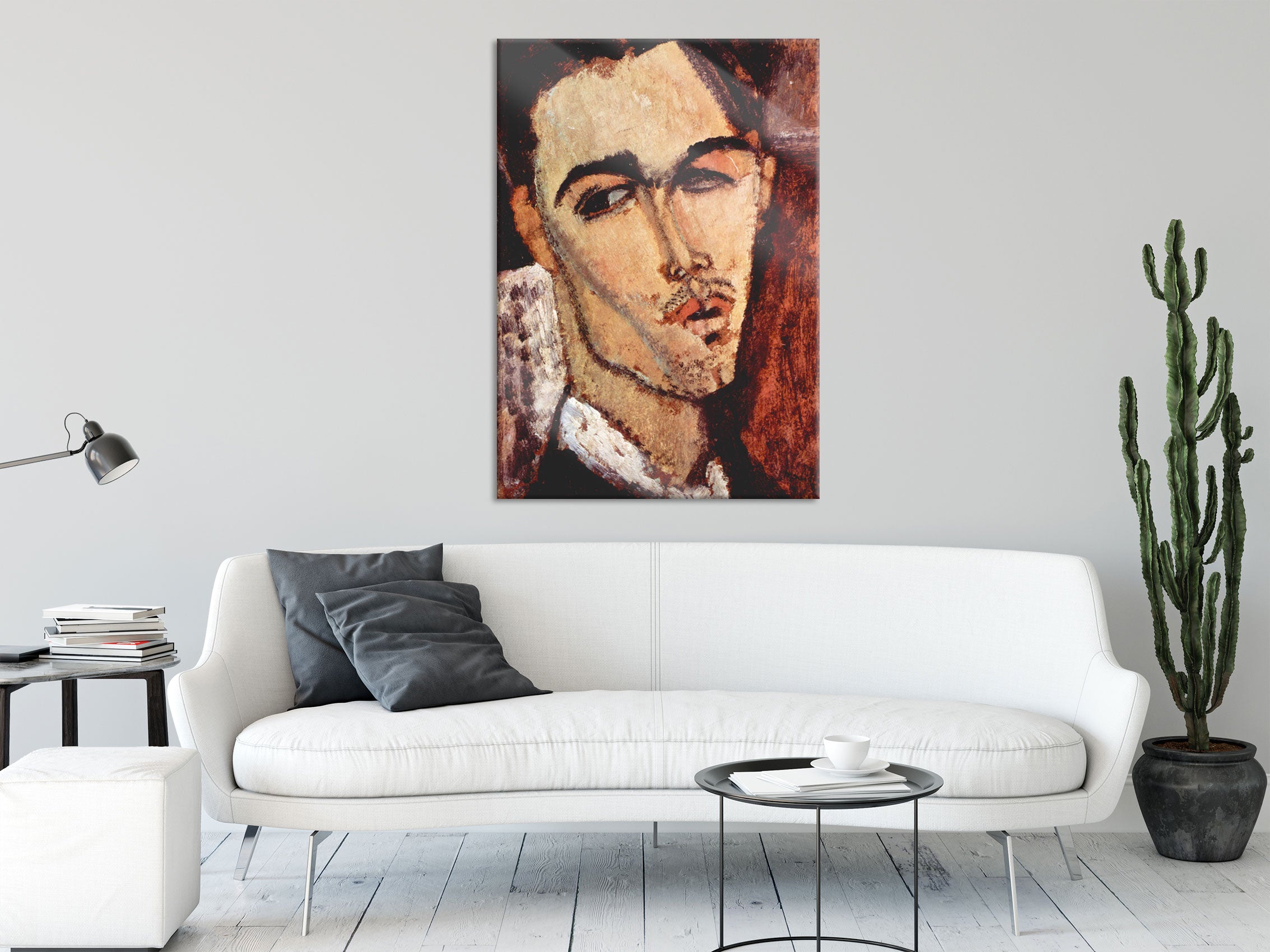 Amedeo Modigliani - Portrait von Celso Lagar, Glasbild