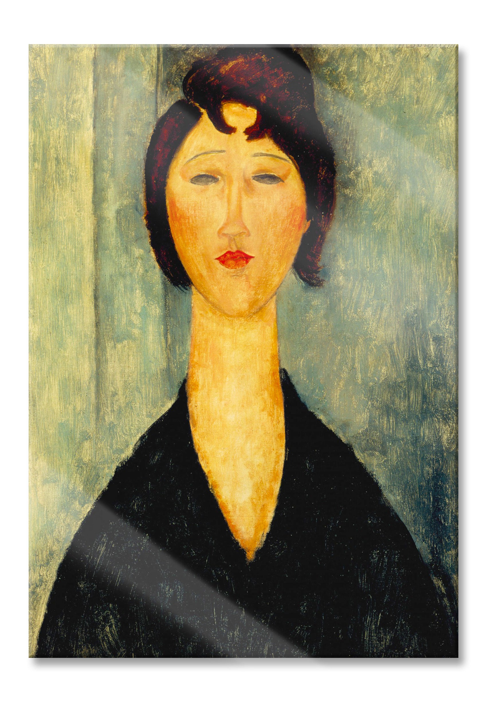 Amedeo Modigliani - Portrait einer jungen Frau , Glasbild