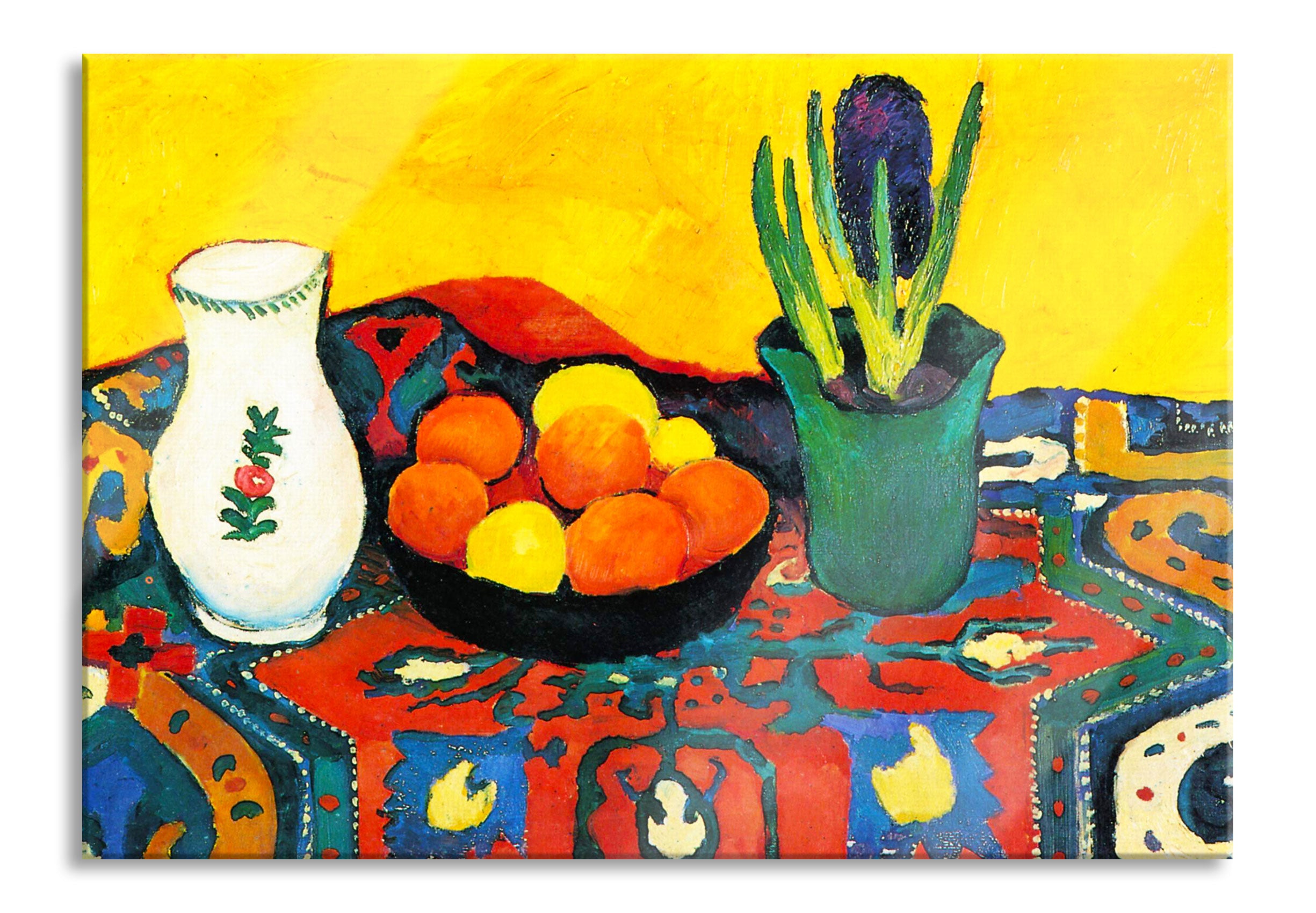 August Macke - Stillleben Still Life Hyacinths Carpet , Glasbild