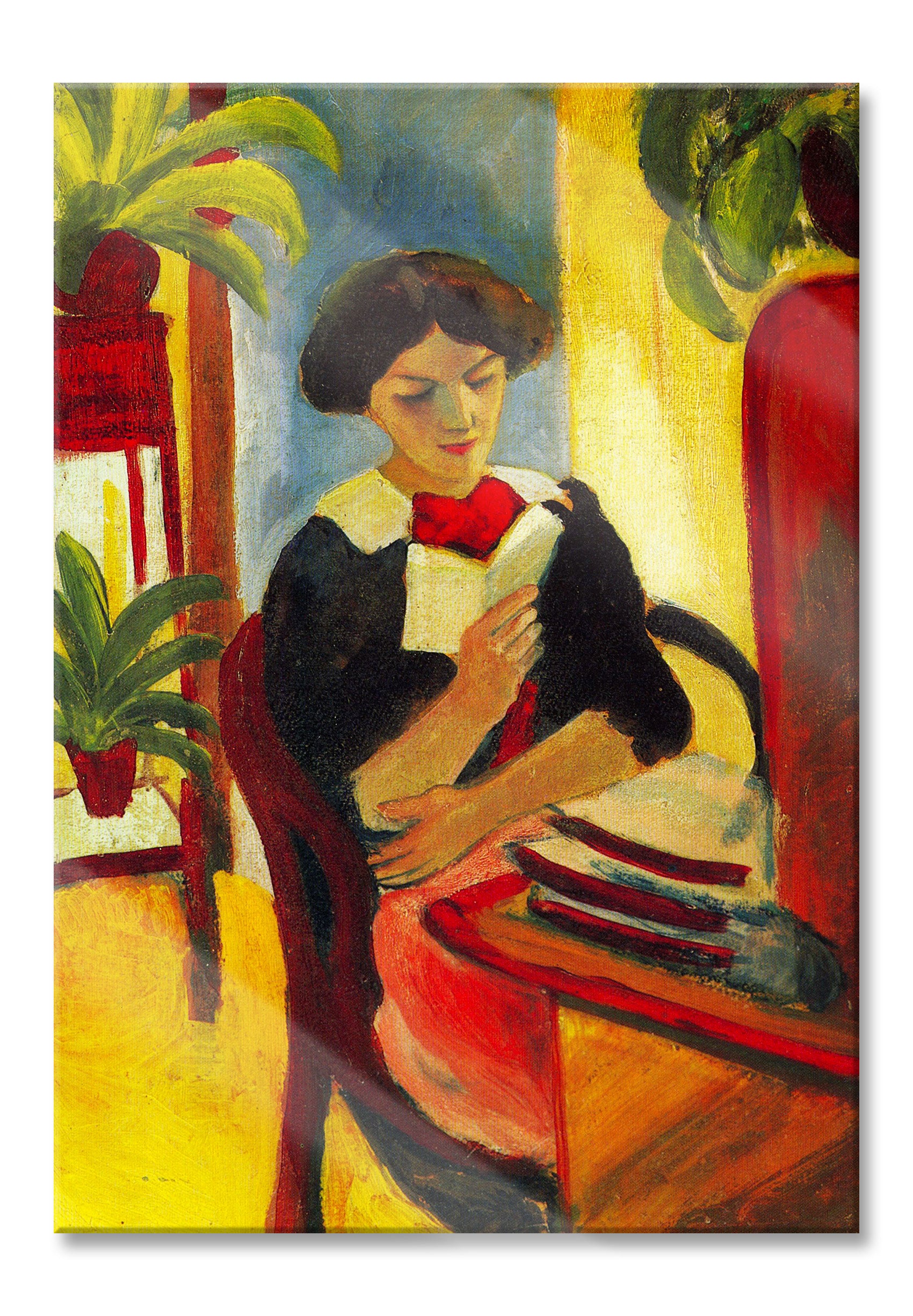 August Macke - Abstrakt Elizabeth Reading, Glasbild