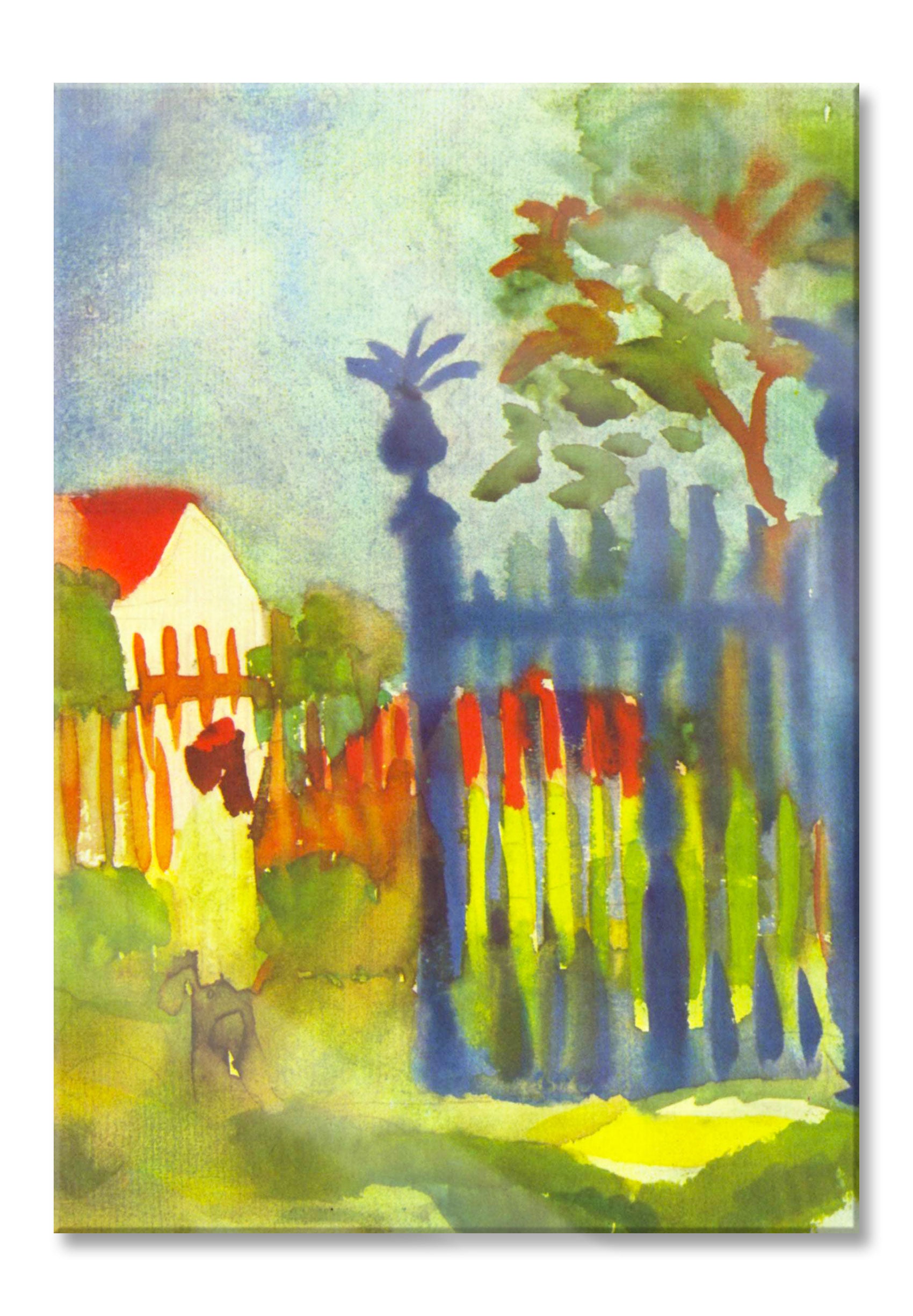 August Macke - Gartentor , Glasbild