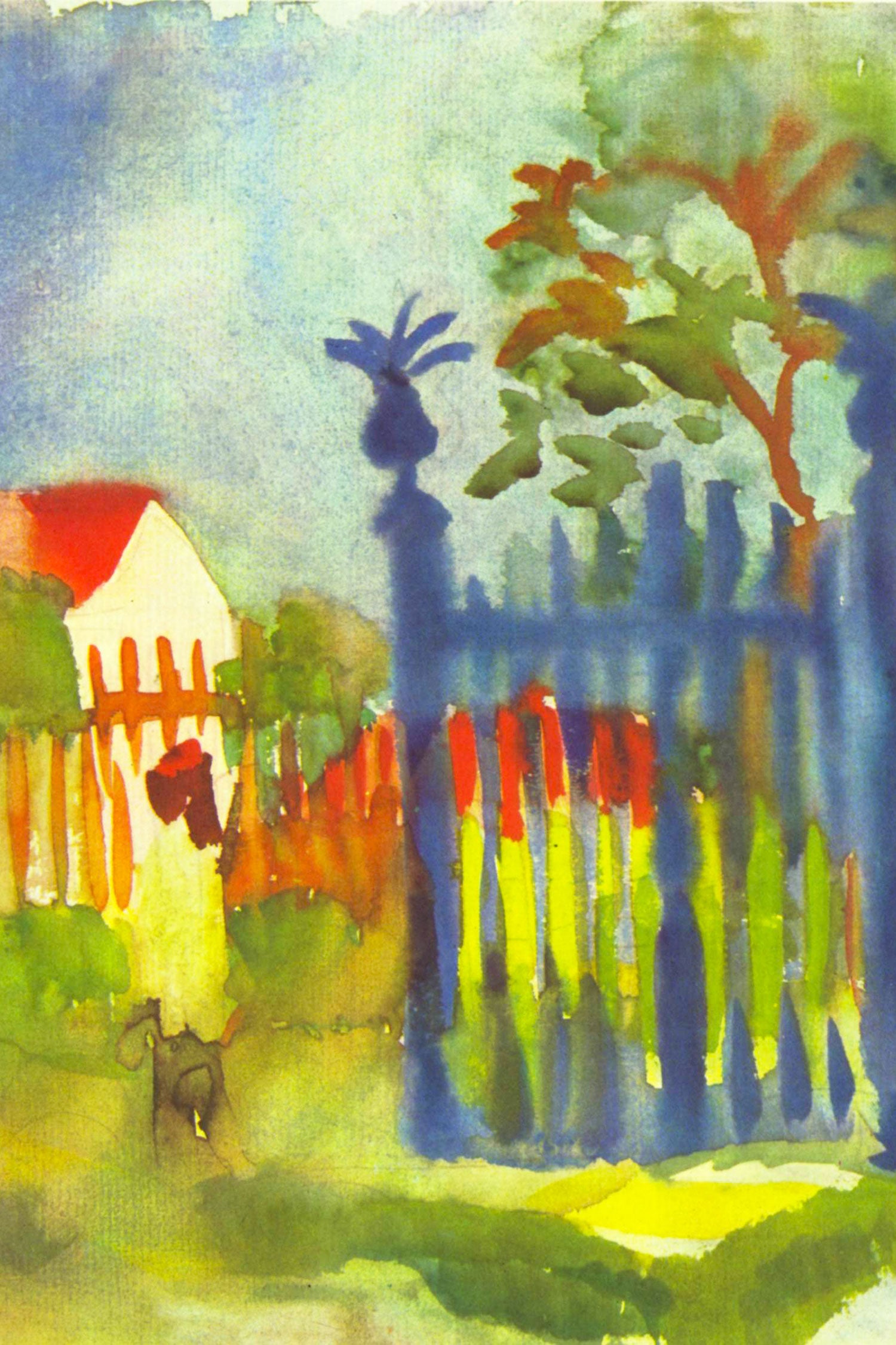 August Macke - Gartentor , Glasbild