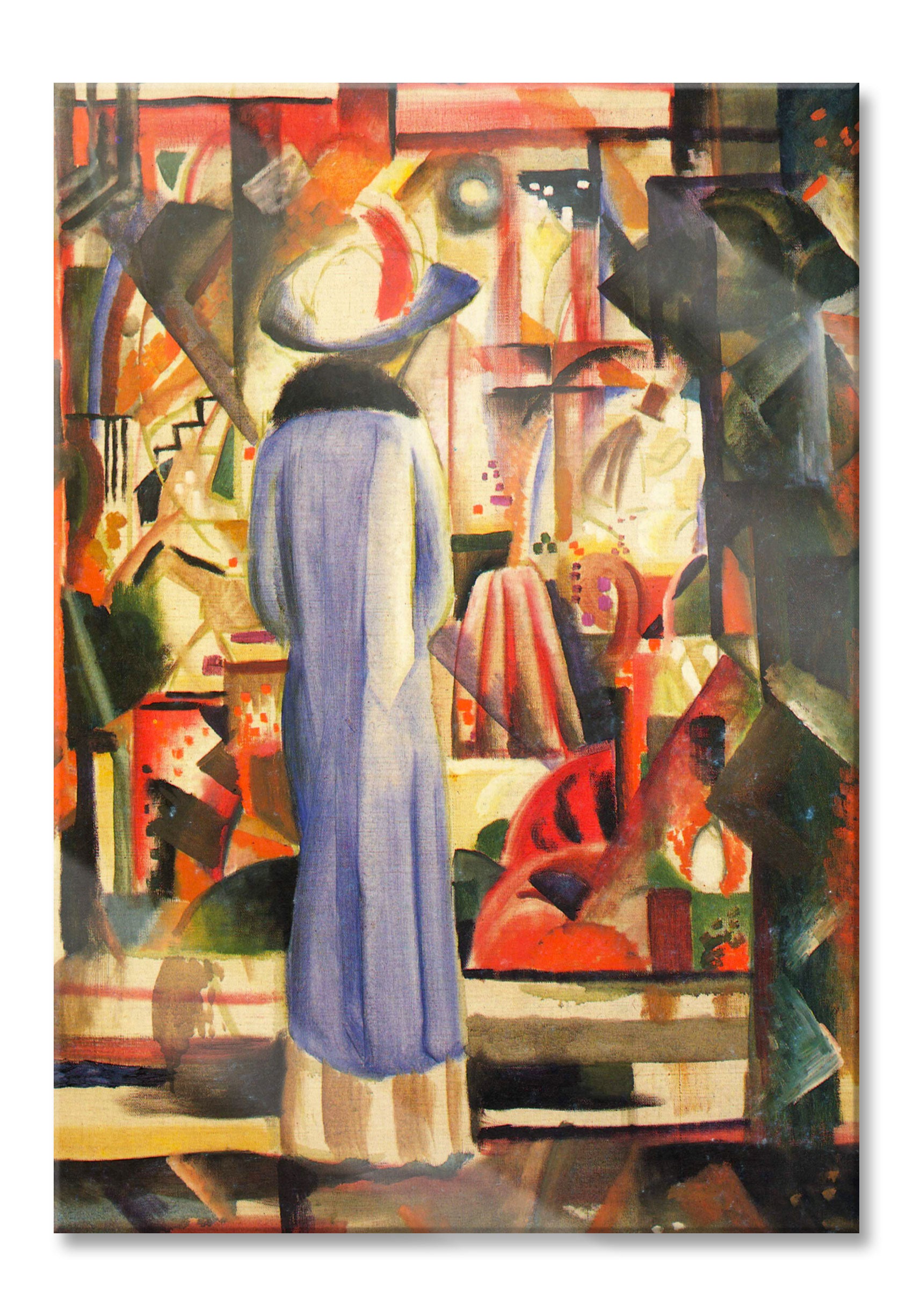 August Macke - Großes helles Schaufenster , Glasbild