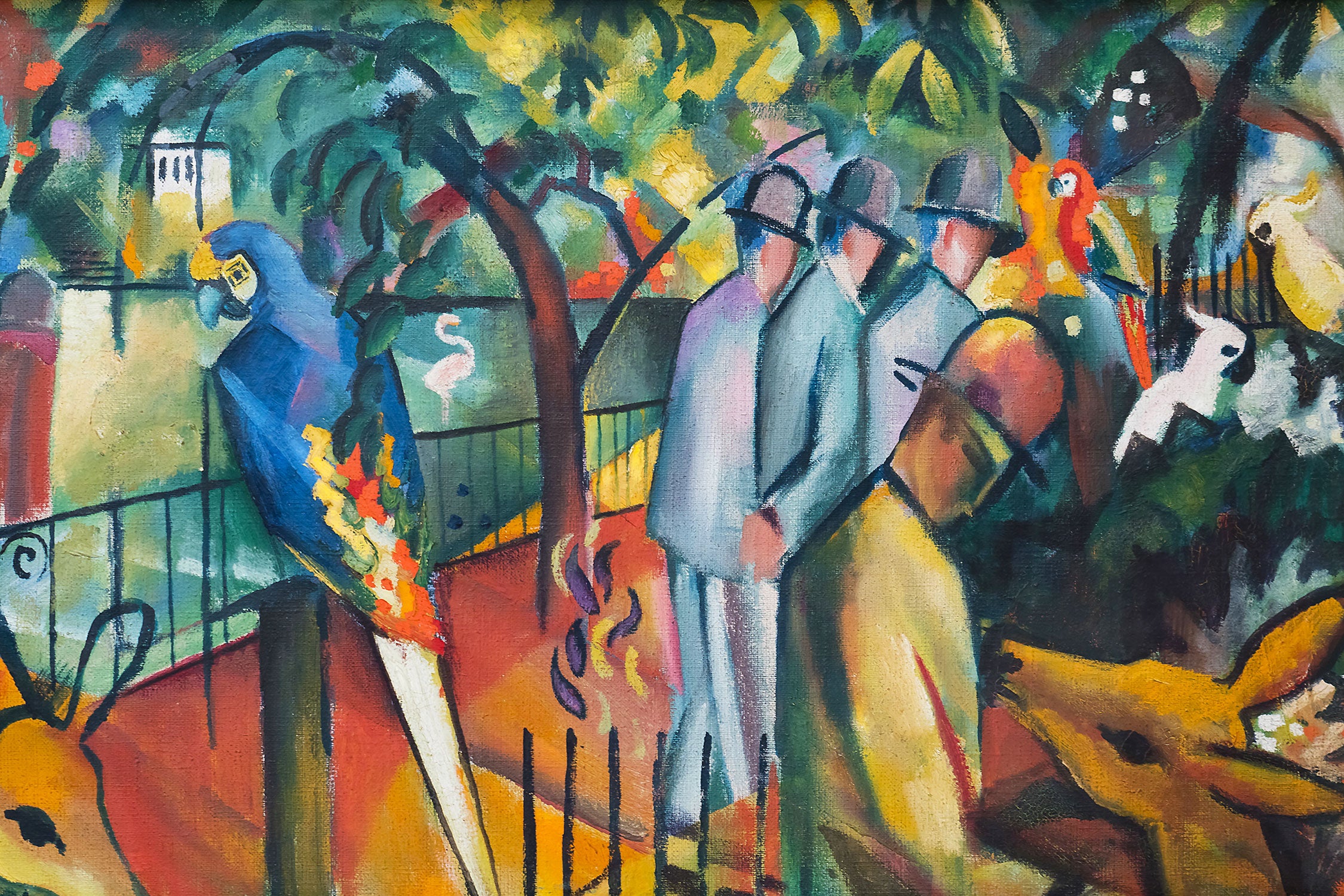 August Macke - Zoologischer Garten, Glasbild