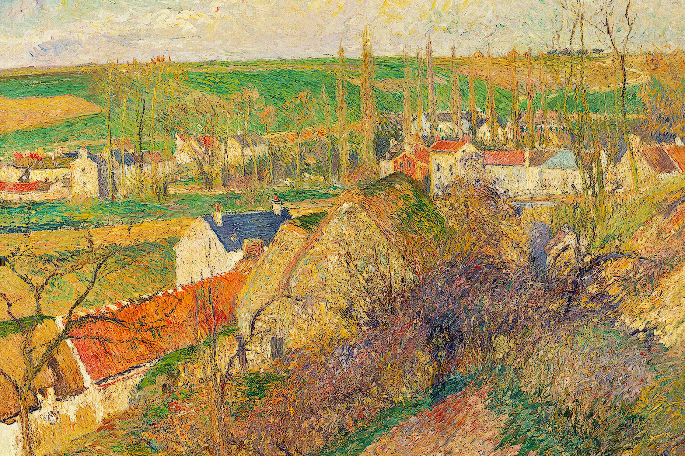 Camille Pissarro - VUE SUR LE VILLAGE D'OSNY , Glasbild