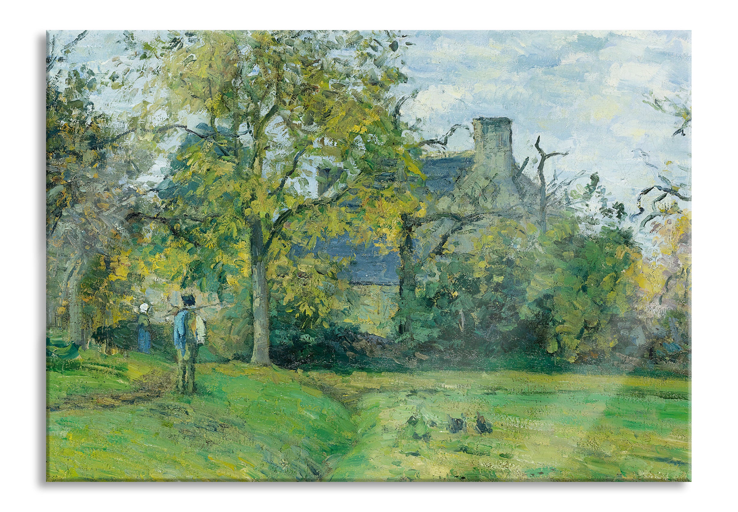 Camille Pissarro - LA MAISON DE PIETTE À MONTFOUCAULT , Glasbild