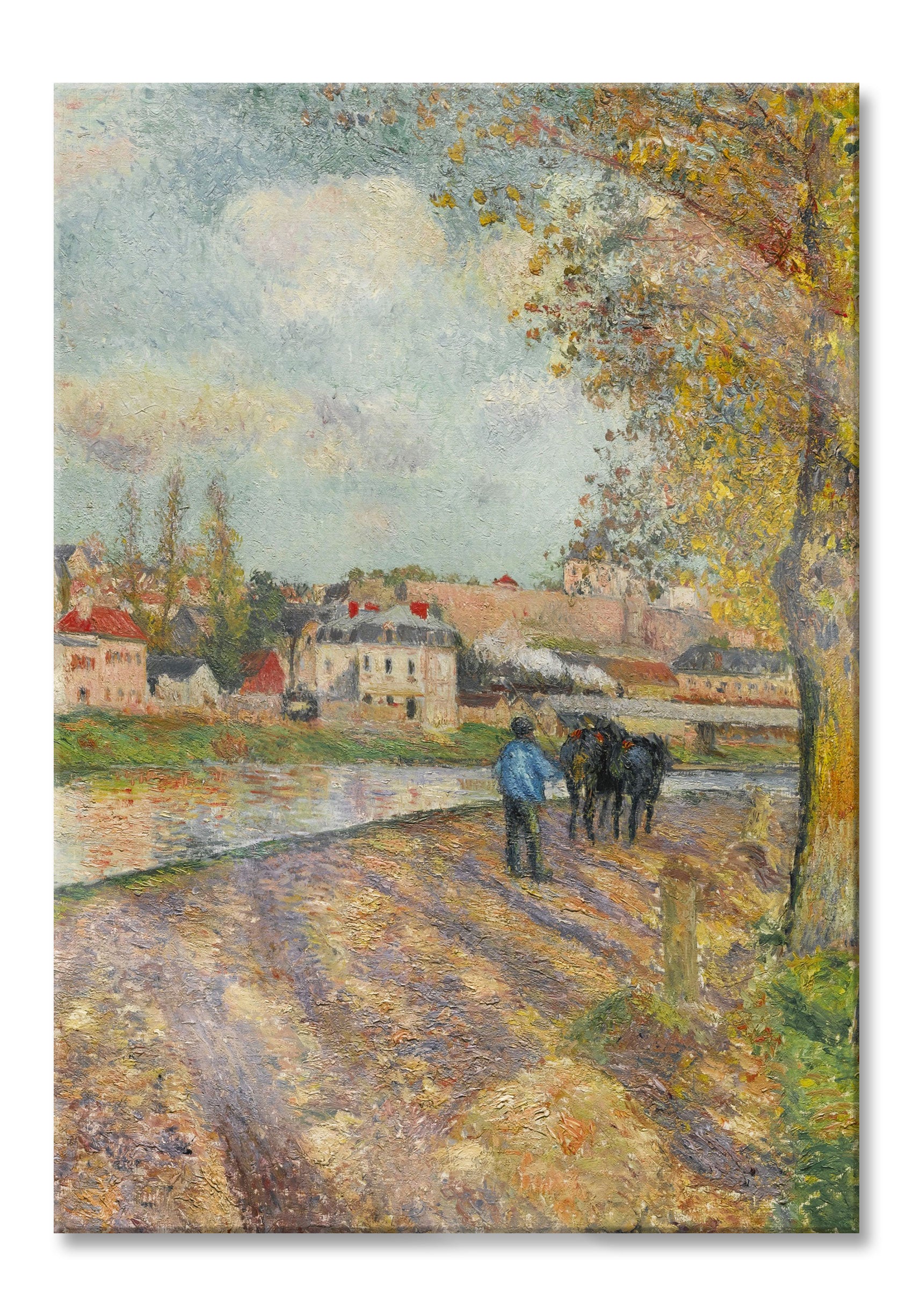 Camille Pissarro - CHEMIN DE LÉCLUSE SAINT-OUEN-L?AUM, Glasbild