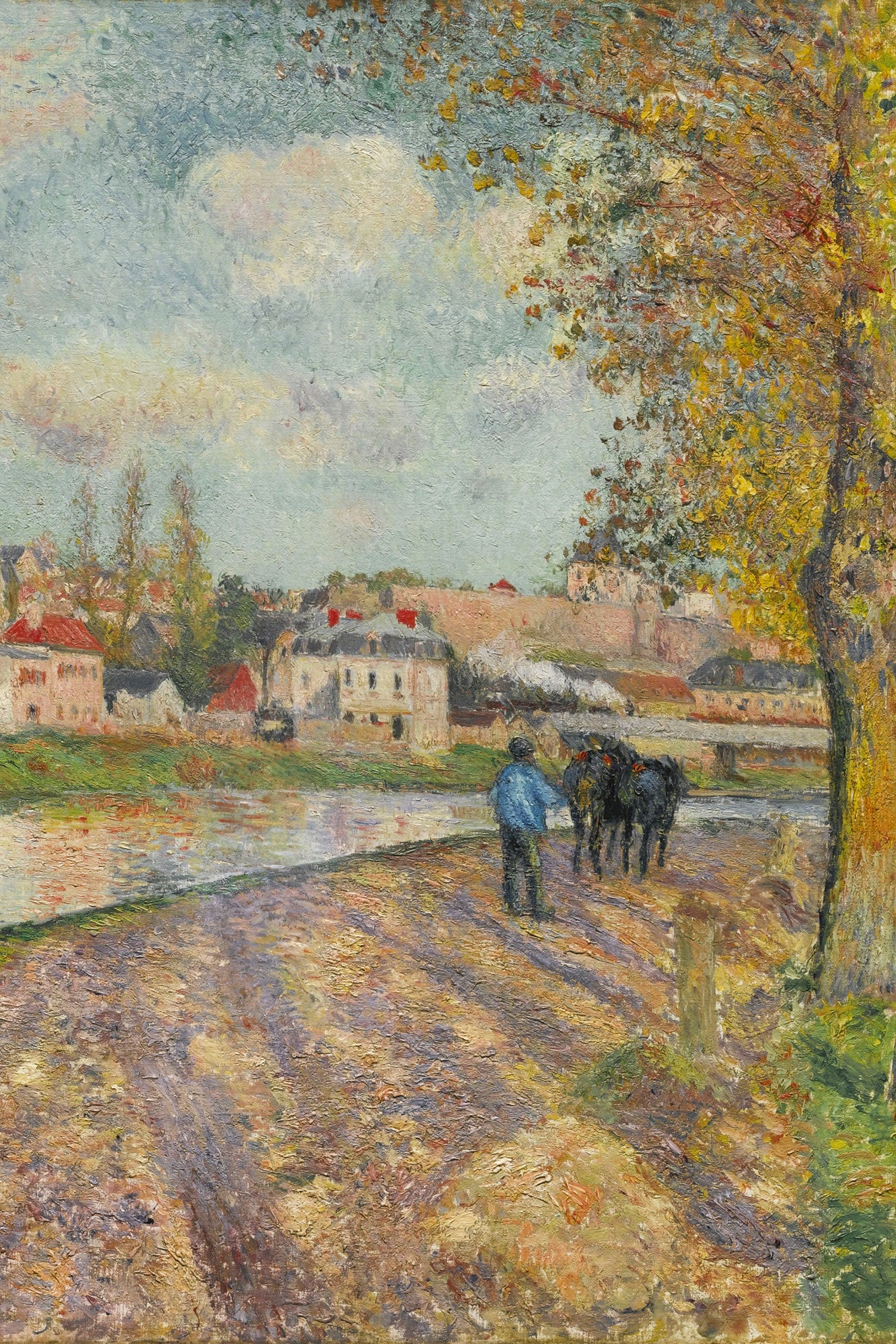 Camille Pissarro - CHEMIN DE LÉCLUSE SAINT-OUEN-L?AUM, Glasbild