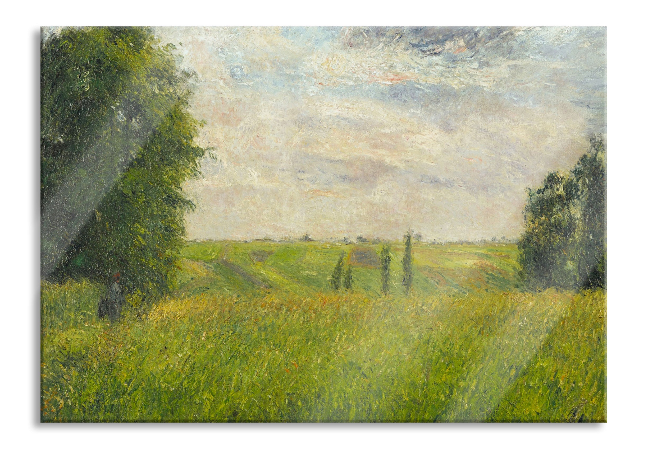 Camille Pissarro - SOLEIL COUCHANT PONTOISE , Glasbild