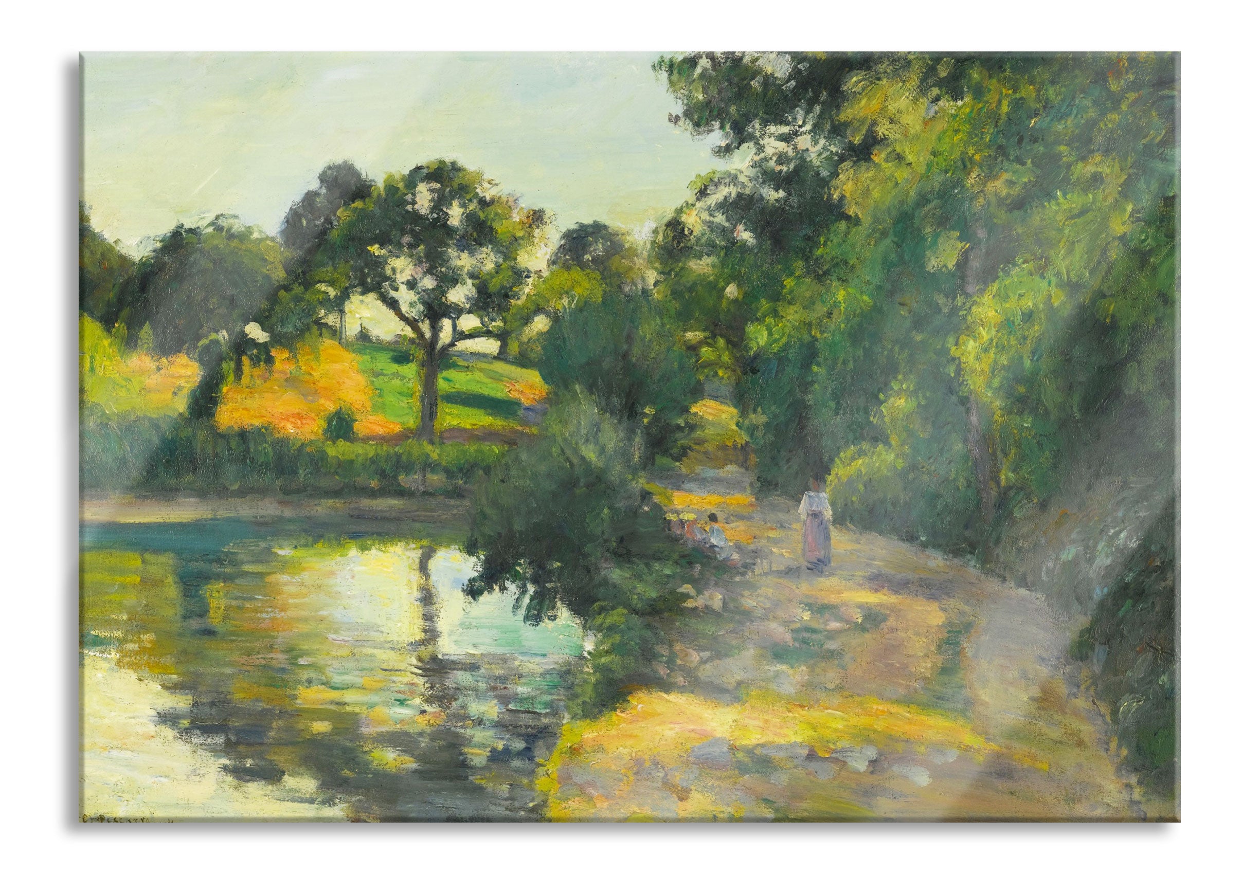 Camille Pissarro - L'ÉTANG AU SOLEIL COUCHANT MONTFOUC, Glasbild