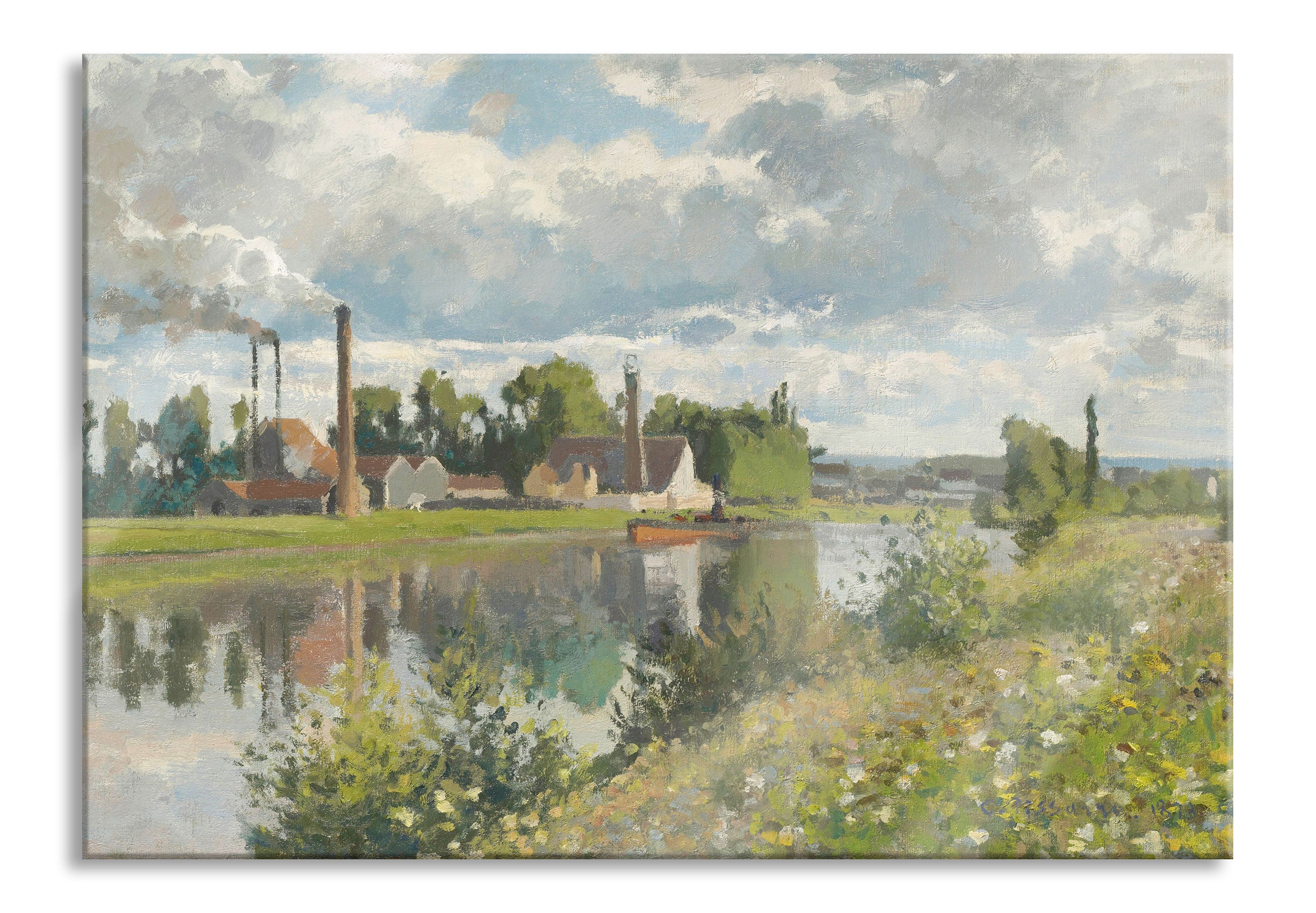 Camille Pissarro - Usine au bord de l'Oise Saint-Ouen L, Glasbild