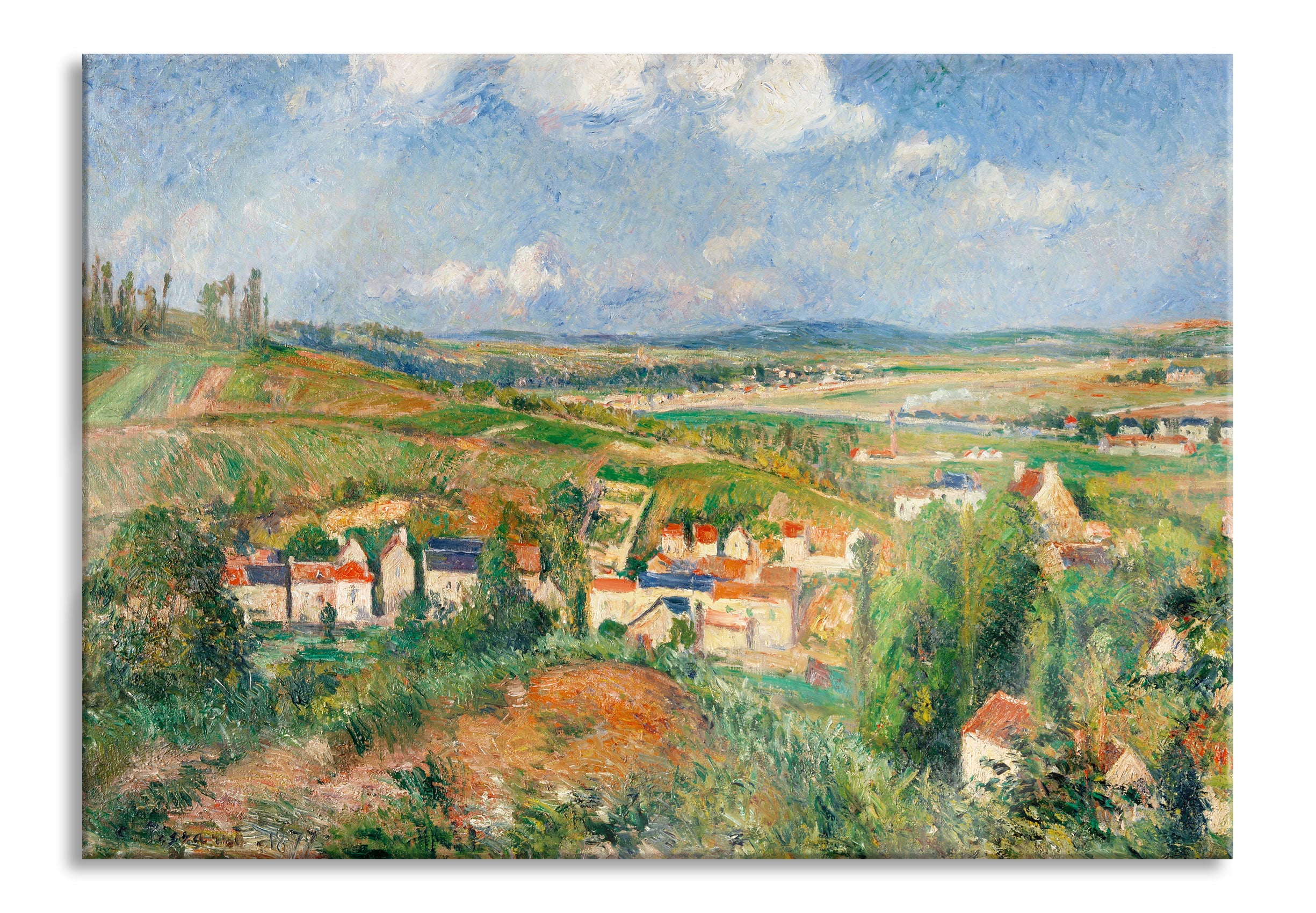 Camille Pissarro - L'HERMITAGE EN ÉTÉ PONTOISE , Glasbild