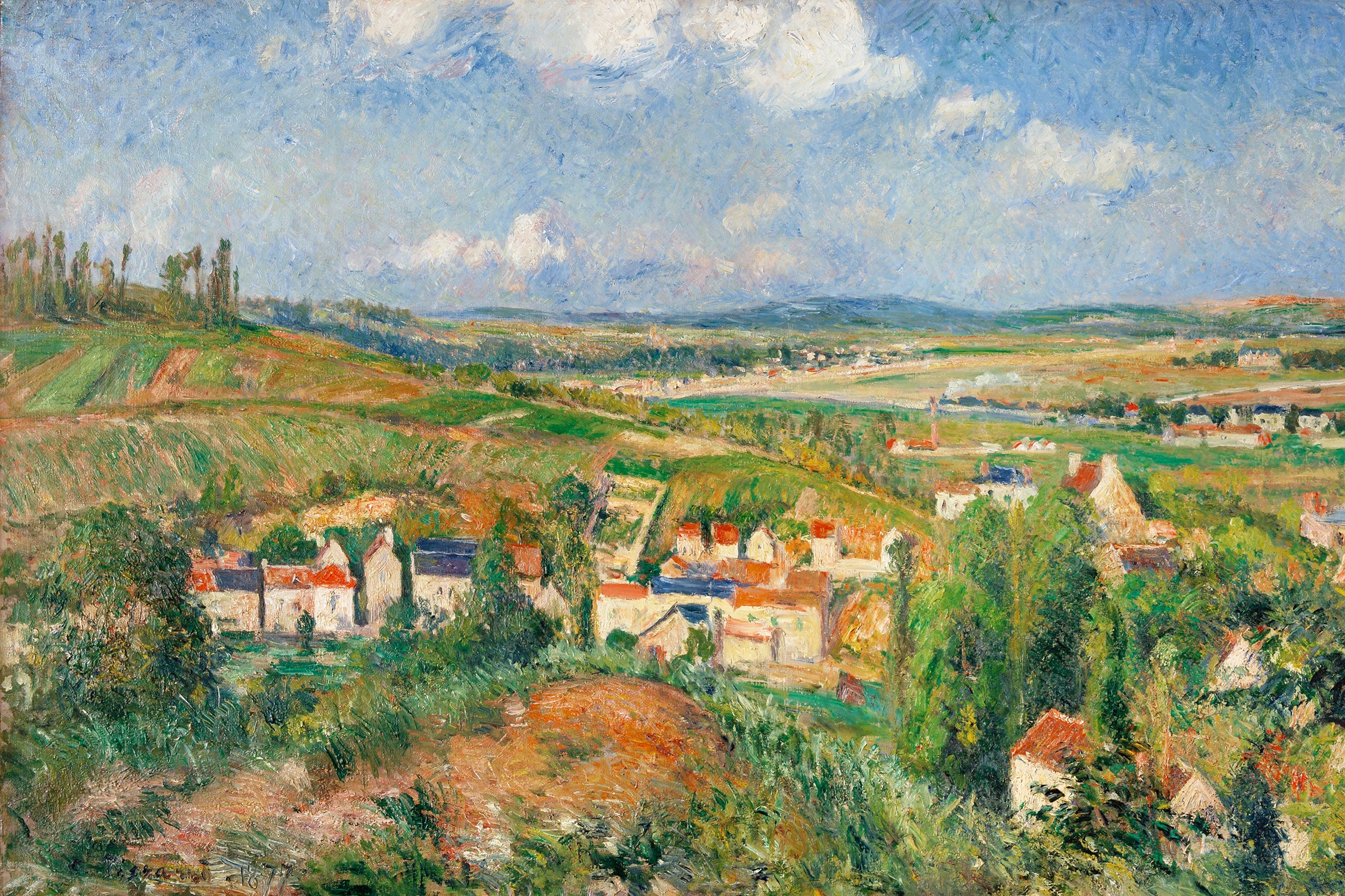 Camille Pissarro - L'HERMITAGE EN ÉTÉ PONTOISE , Glasbild